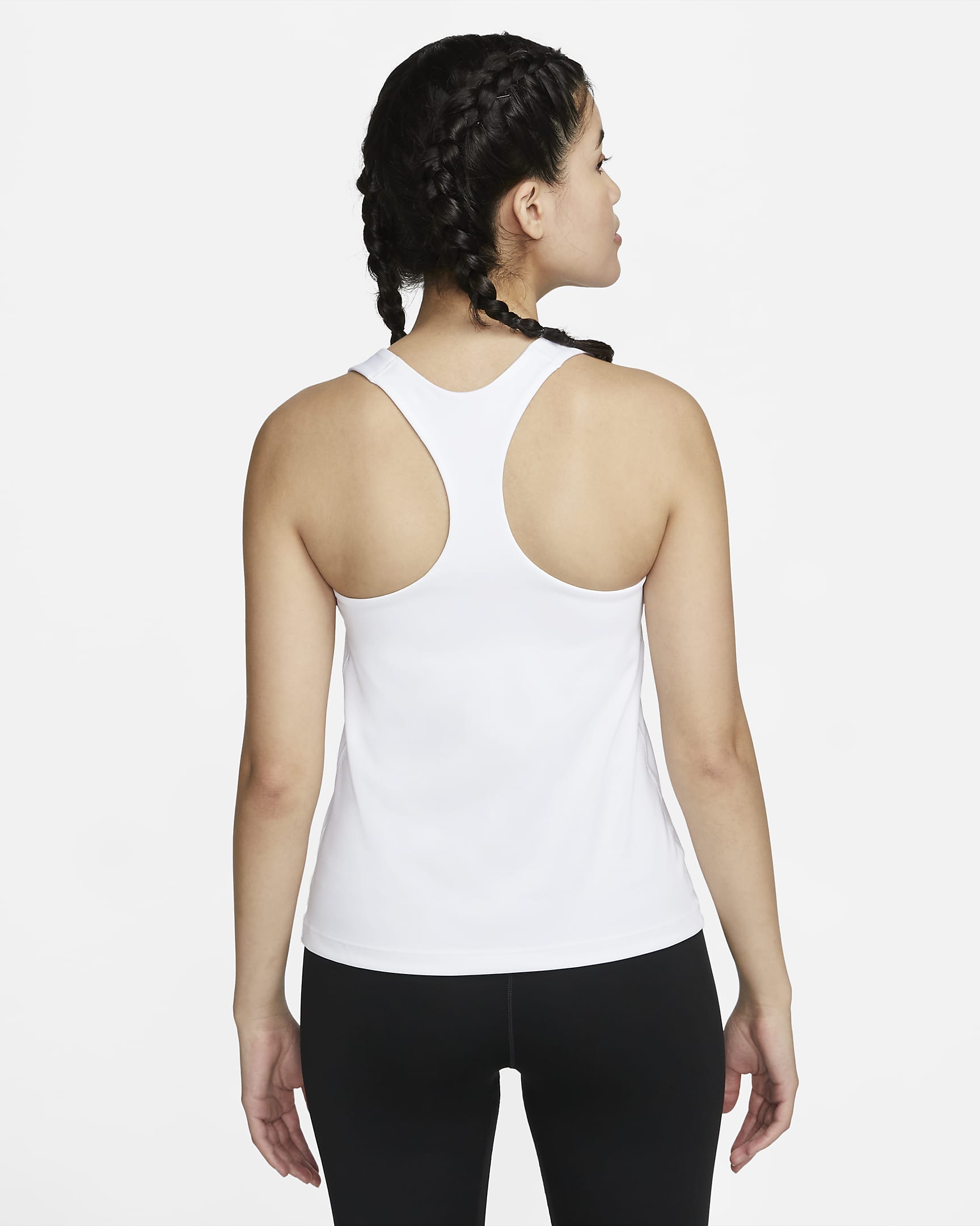 Nike Swoosh Women's Medium-support Padded Sports Bra Tank - White/Stone Mauve/Black