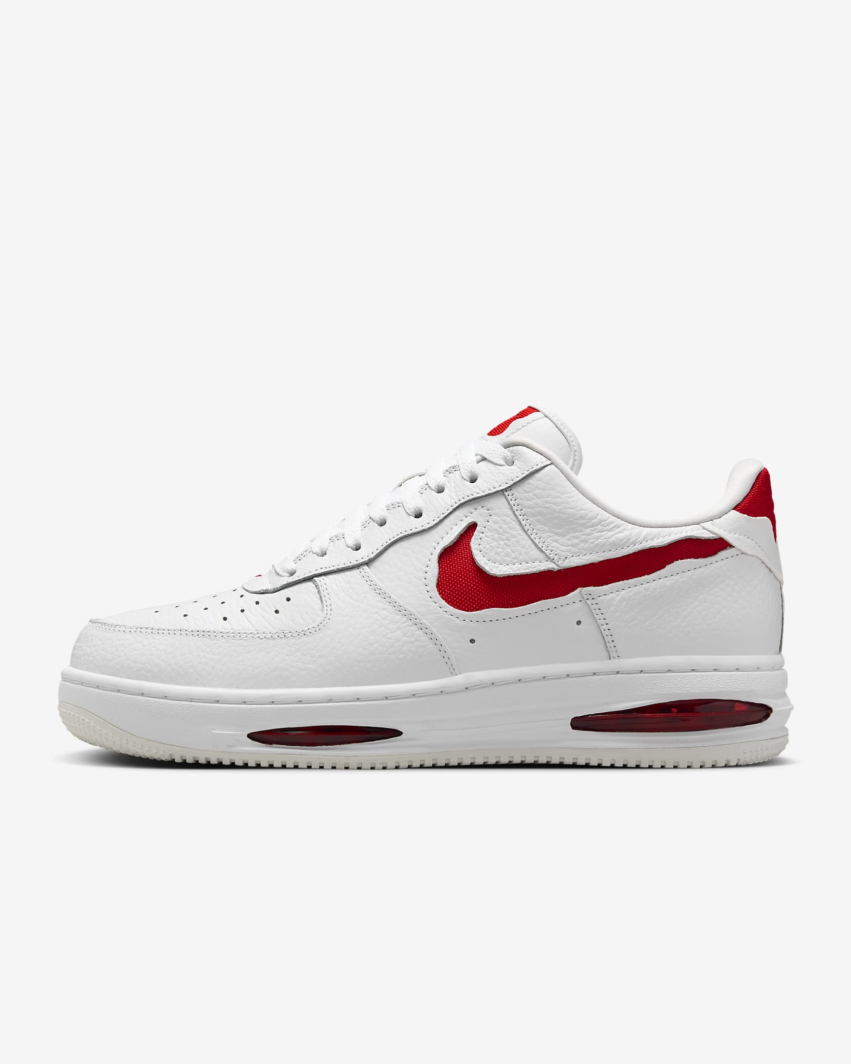 Nike Air Force 1 低筒 EVO 男鞋 - 白色/Summit White/University Red