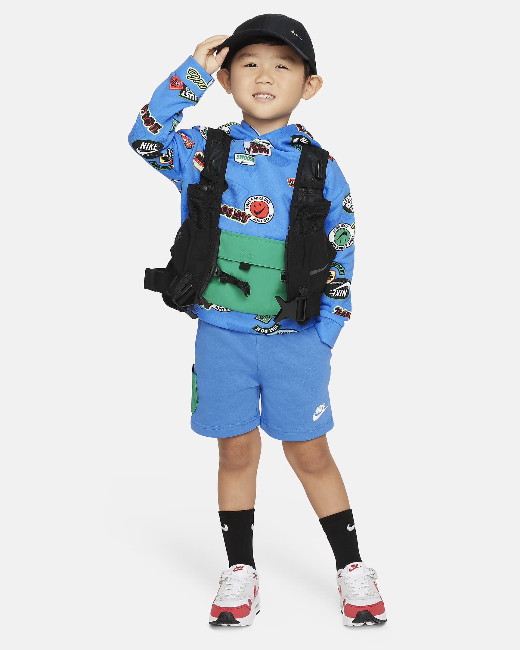 Sudadera con gorro estampada infantil Nike Sportswear - Azul foto claro