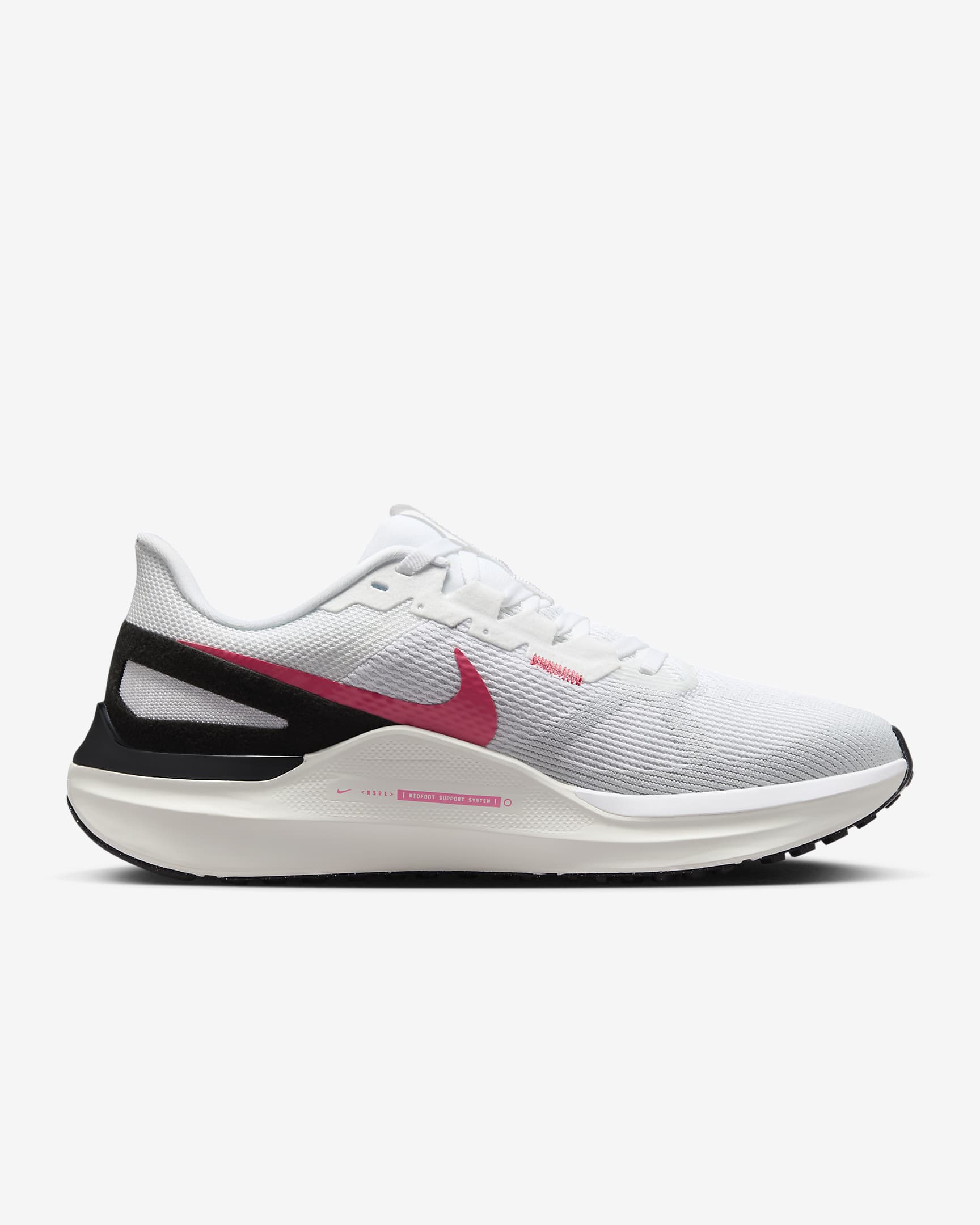 Sapatilhas de running para estrada Nike Structure 25 para mulher - Branco/Rosa Aster/Pure Platinum/Preto