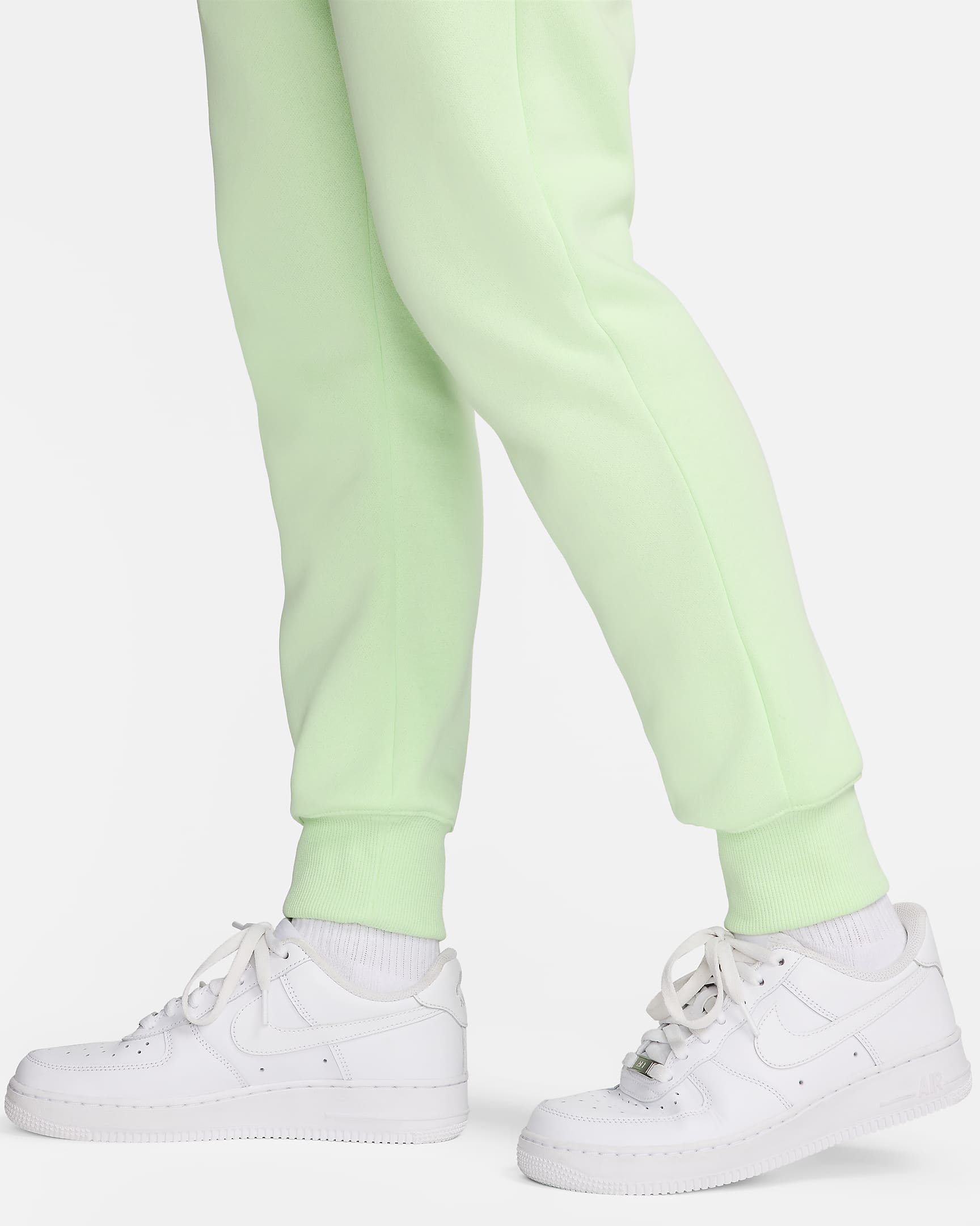 Pantaloni tuta a vita media Nike Sportswear Phoenix Fleece – Donna - Vapor Green/Sail