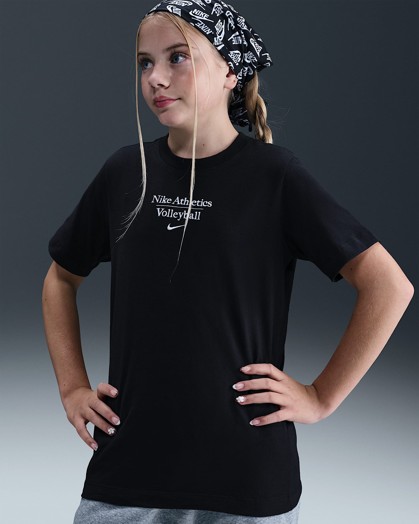 Playera para niños talla grande Nike Volleyball - Negro