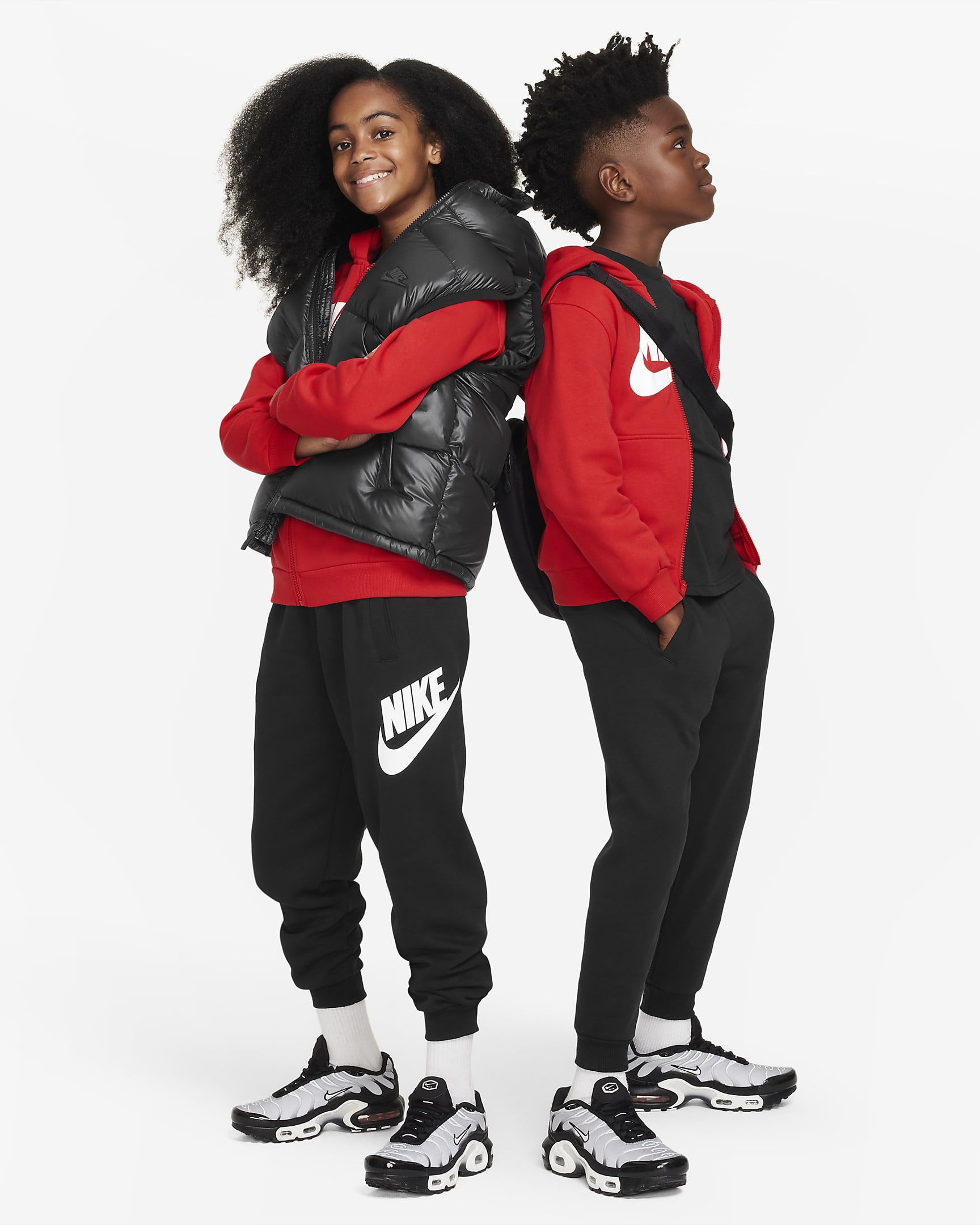 Nike Club Fleece Big Kids' Joggers - Black/White