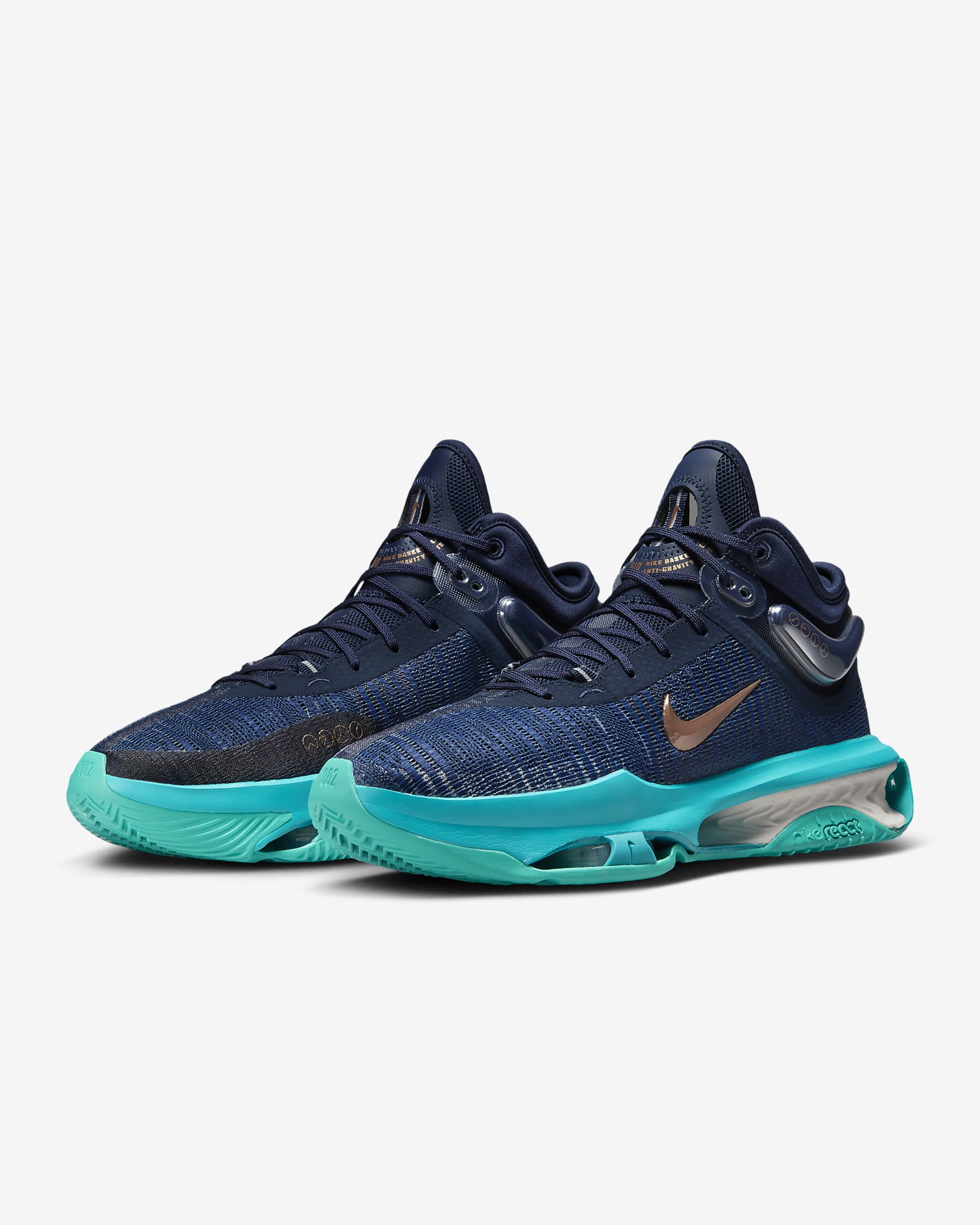 Nike G.T. Jump 2-basketballskoene til mænd - Obsidian/Dusty Cactus/Midnight Navy/Metallic Red Bronze