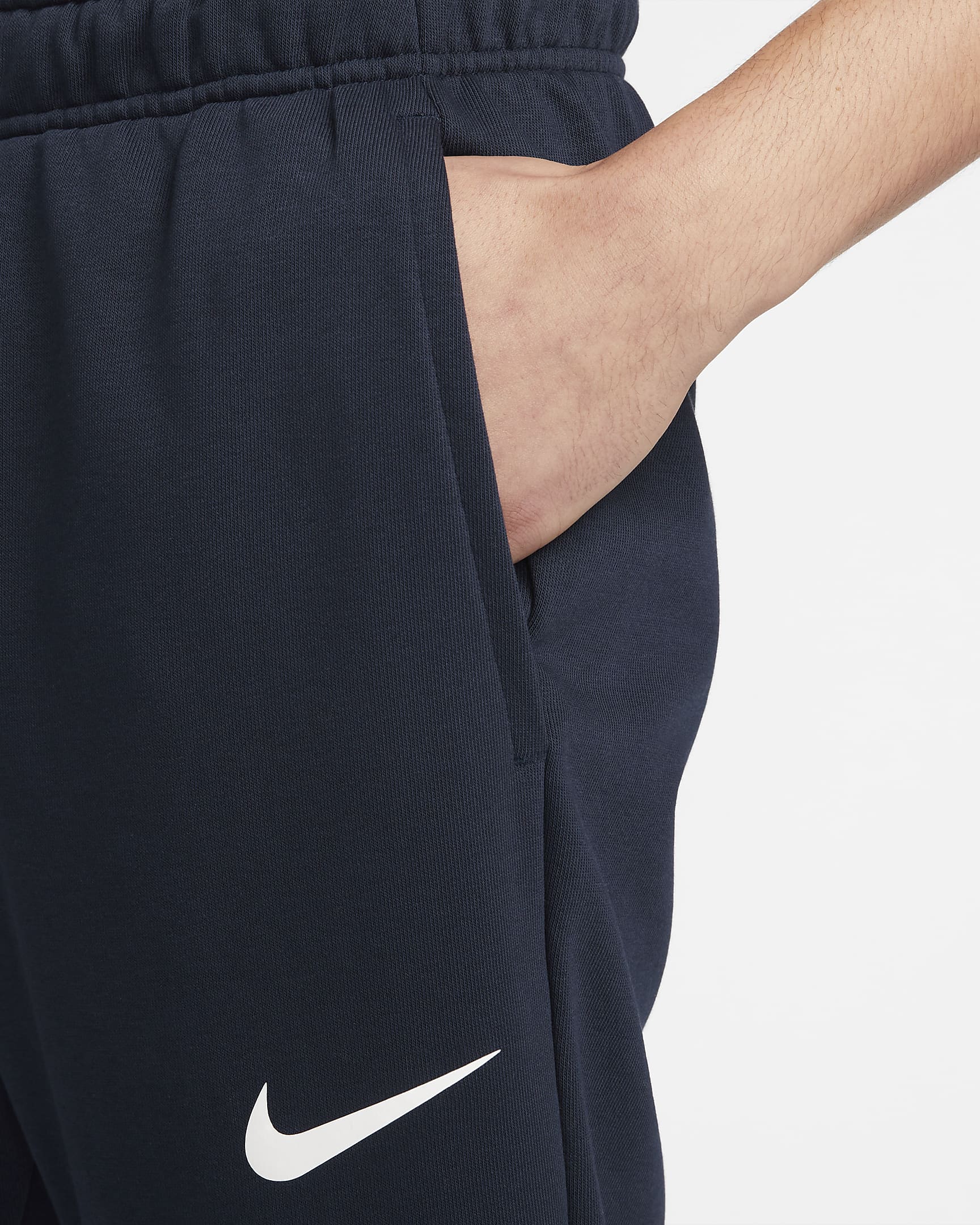 Nike Dry Men's Dri-FIT Taper Fitness Fleece Trousers - Obsidian/White