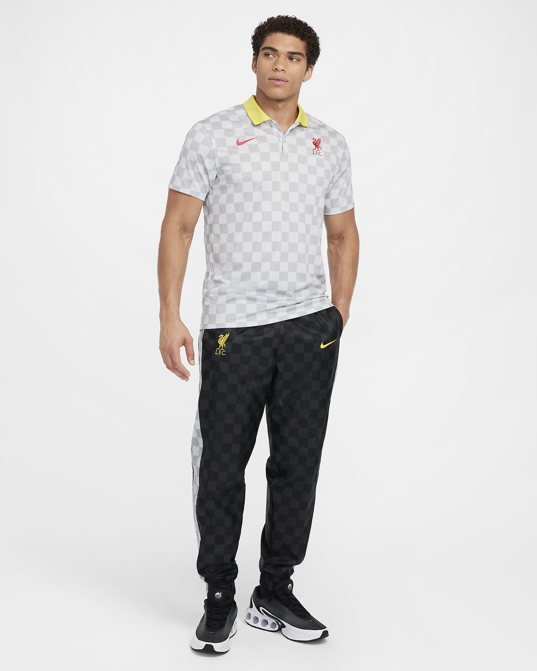 3e polo de foot Nike Dri-FIT Liverpool FC Victory pour homme - Light Smoke Grey/Pure Platinum/Chrome Yellow/Global Red