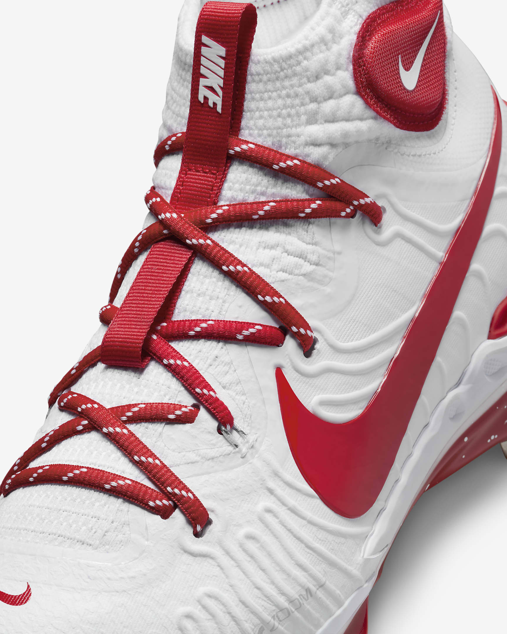 Tacos de béisbol para hombre Nike Alpha Huarache NXT - Blanco/Platino puro/Rojo universitario