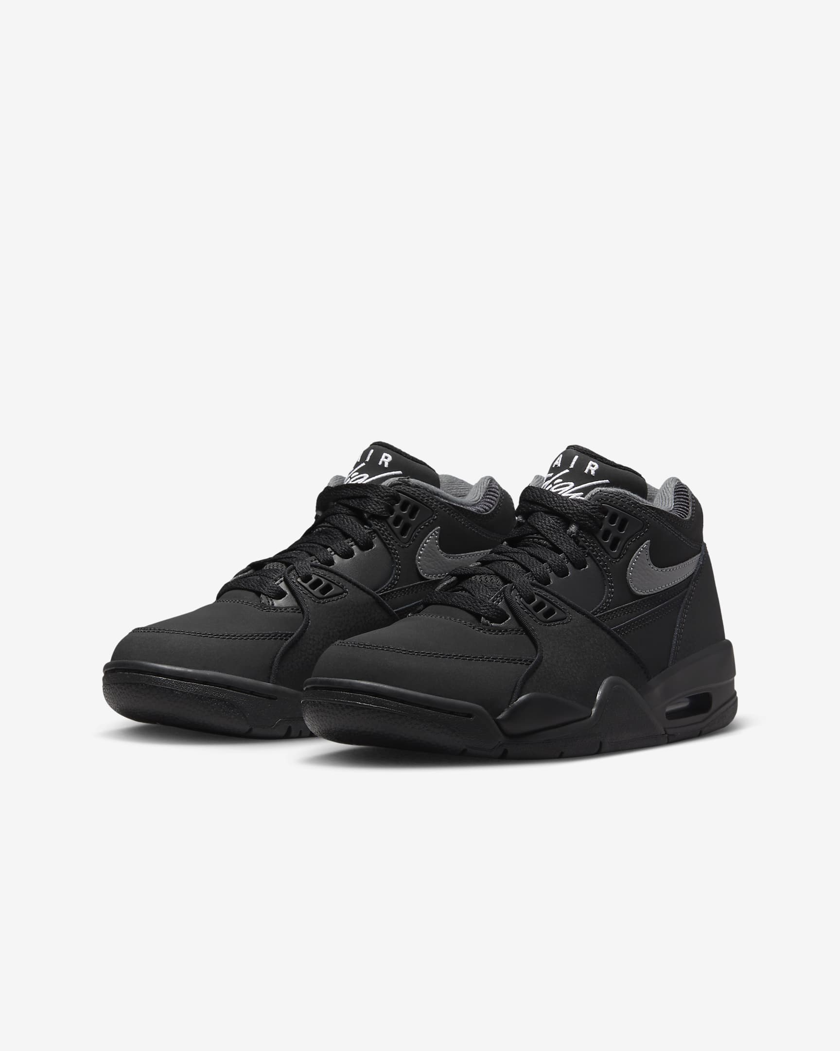 Nike Air Flight 89 Older Kids' Shoes - Black/White/Neutral Grey