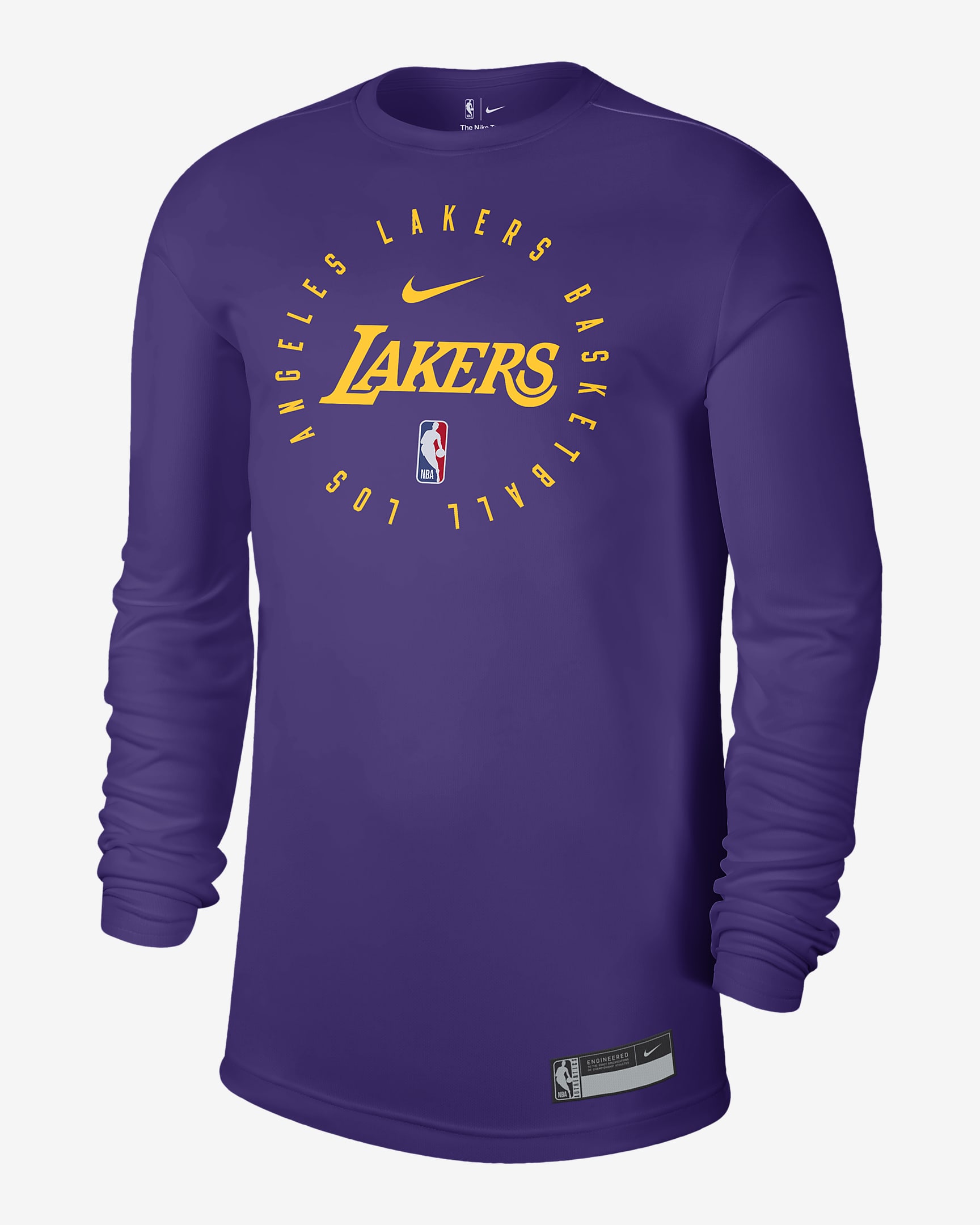 Camisola de manga comprida NBA Nike Dri-FIT Los Angeles Lakers para homem - Roxo Field