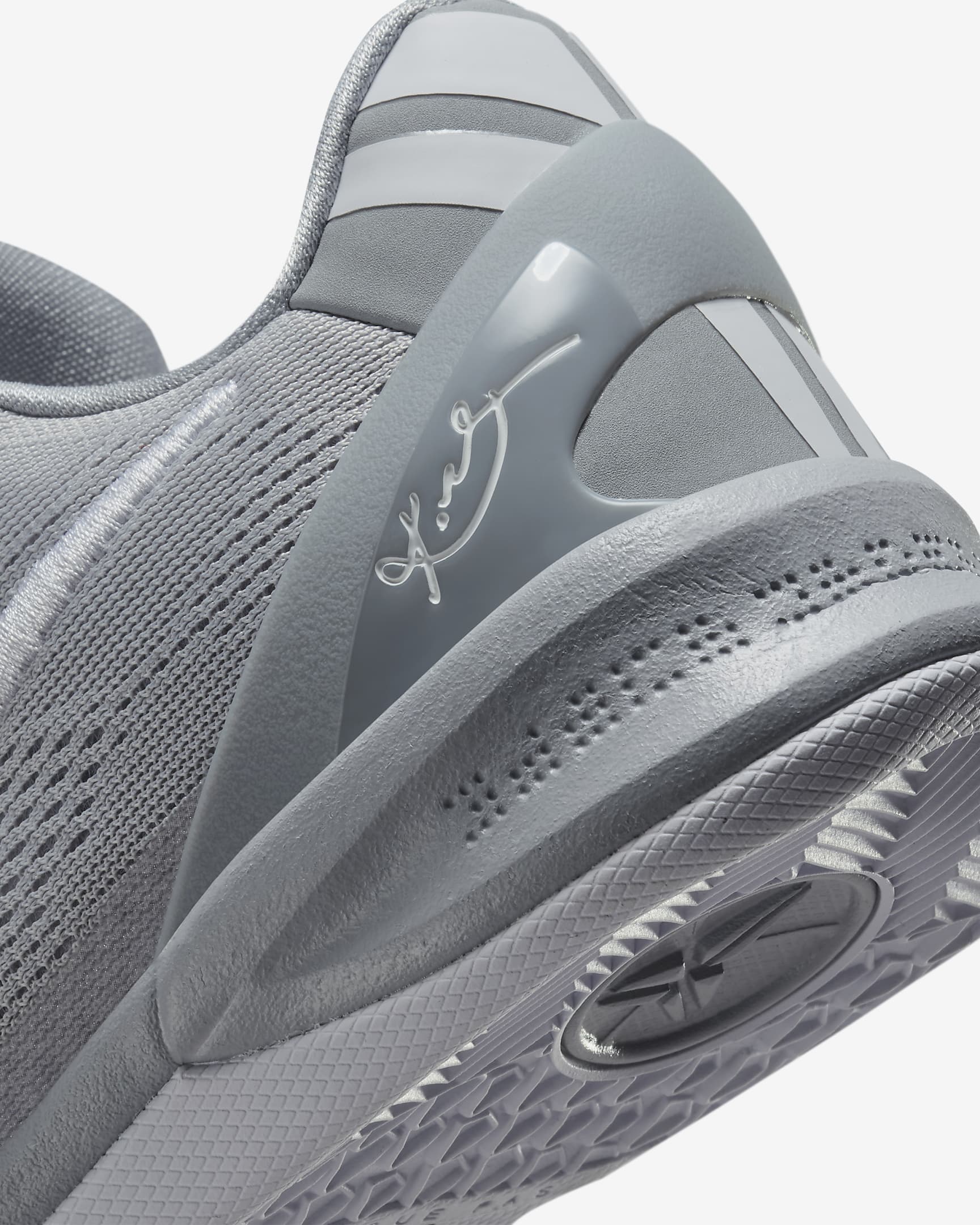 Calzado de básquetbol para niños grandes Kobe 8 - Gris lobo/Gris lobo/Blanco