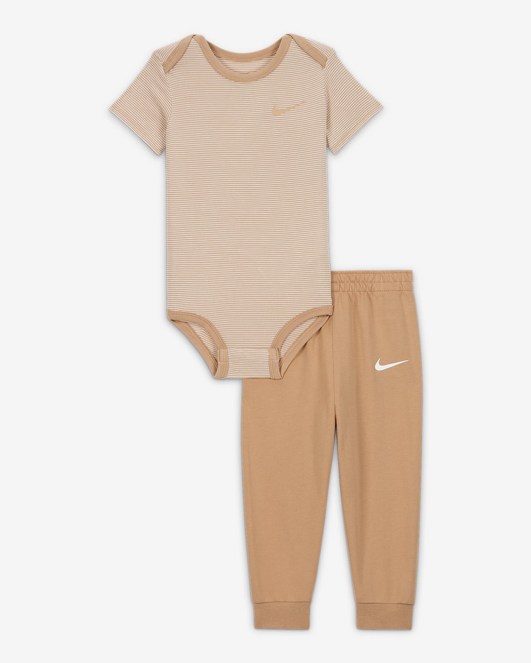 Nike Baby (12-24M) Striped Bodysuit and Joggers Set - Hemp