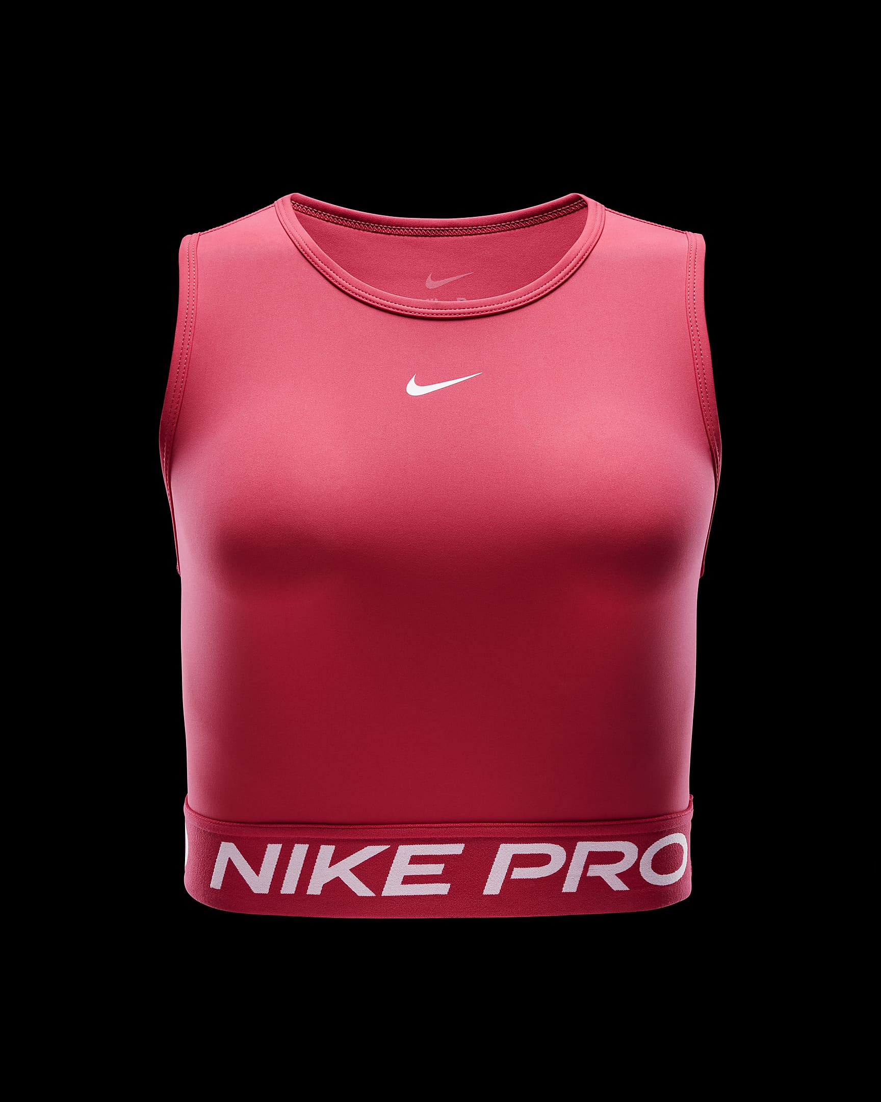 Kort Nike Pro Dri-FIT-tanktop til kvinder - Aster Pink/Pinksicle/hvid