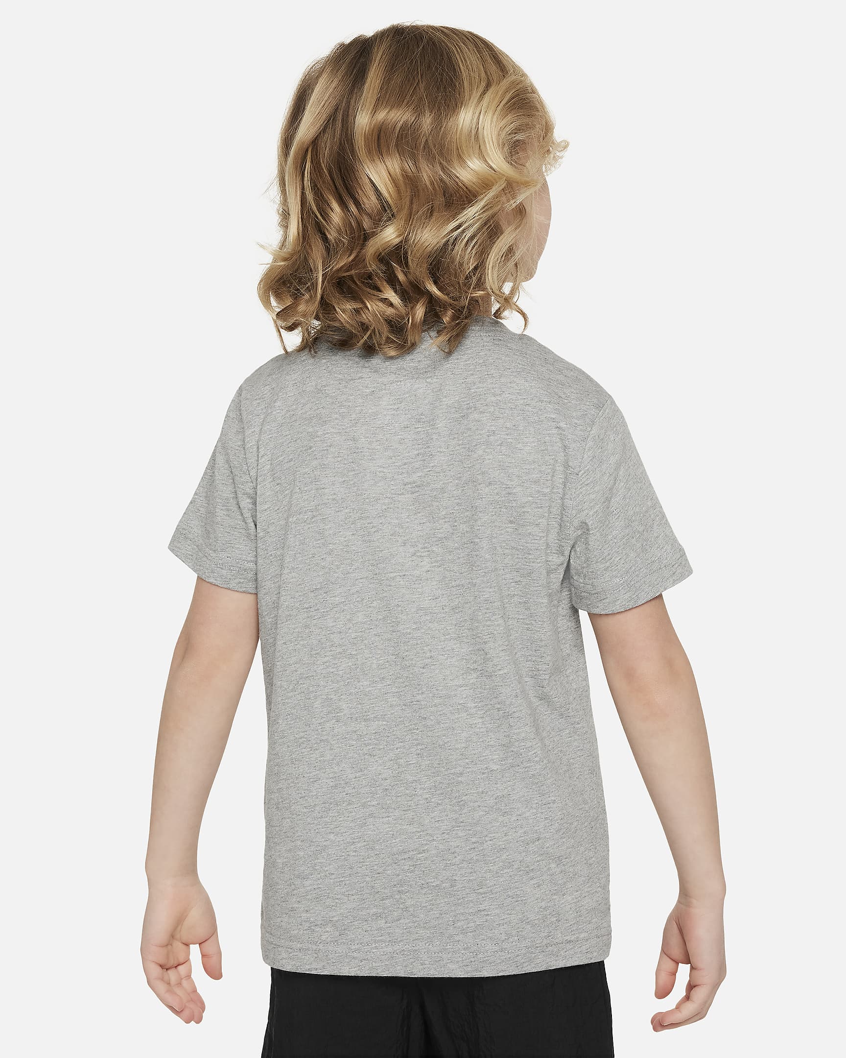 Playera cuadrada Float para niños talla pequeña Nike - Gris oscuro jaspeado