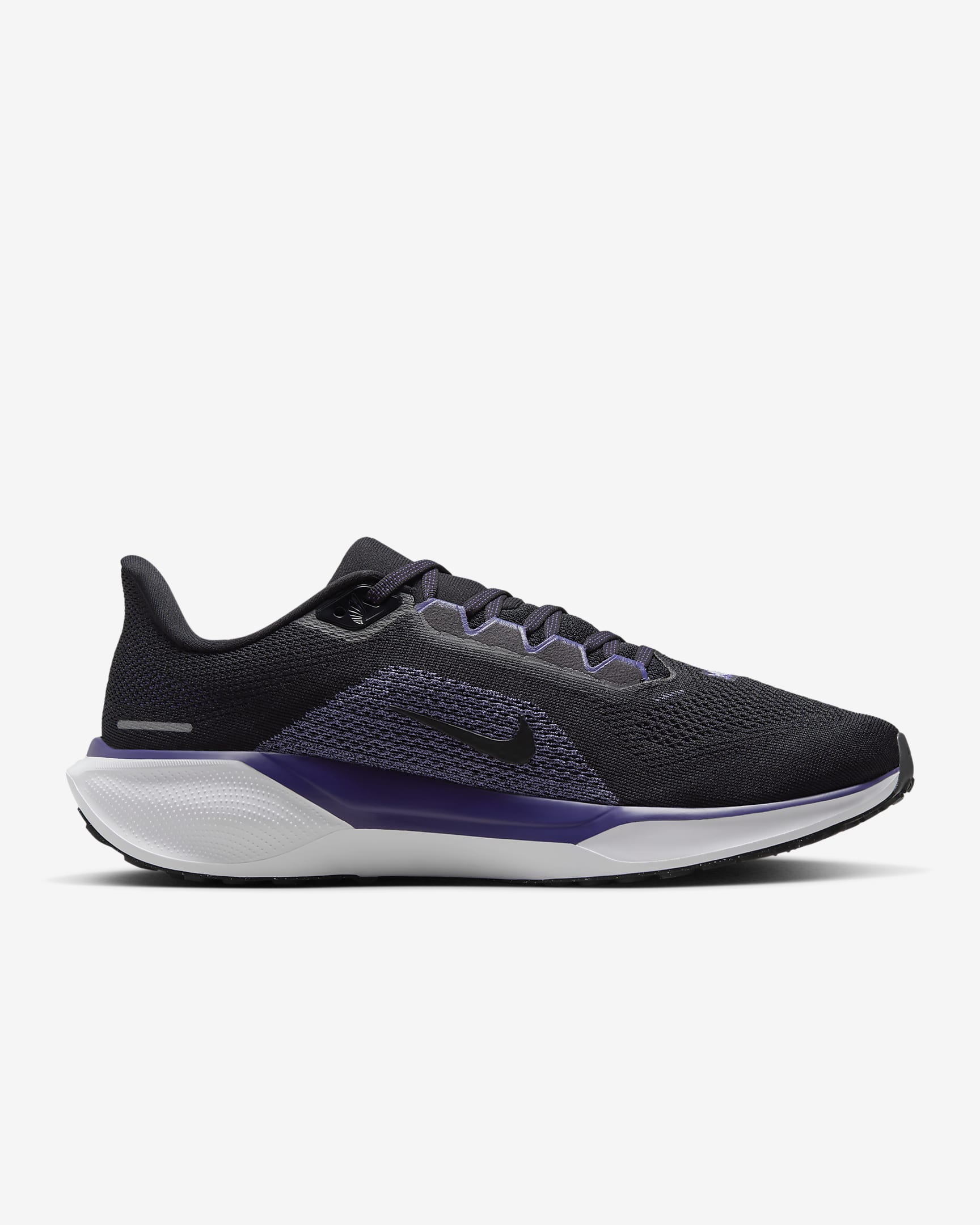 Tenis de correr en pavimento universitarios Nike para hombre TCU Pegasus 41 - Negro/Blanco/Orquídea nuevo/Blanco