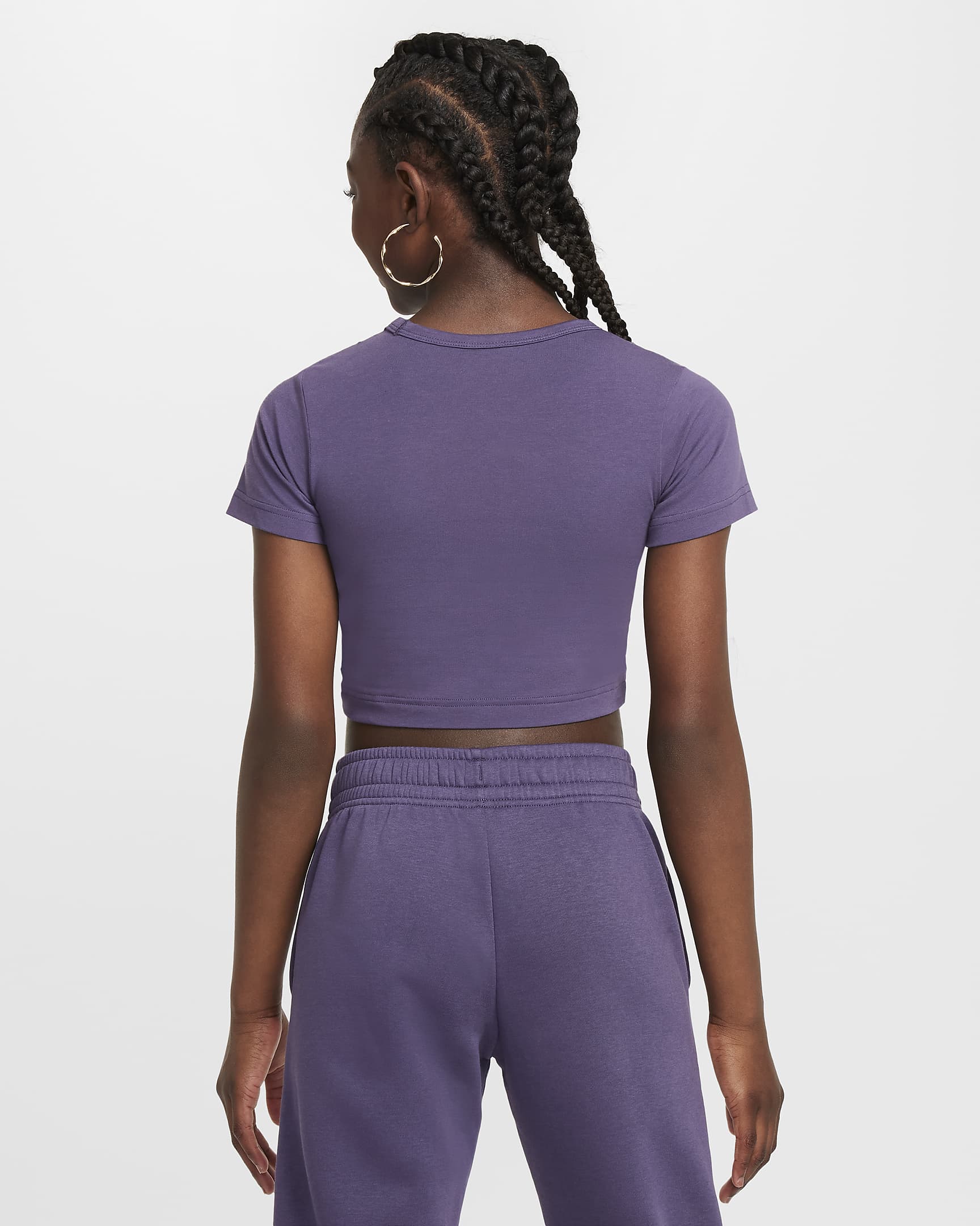 Nike Sportswear Girls' Cropped T-Shirt - Dark Raisin