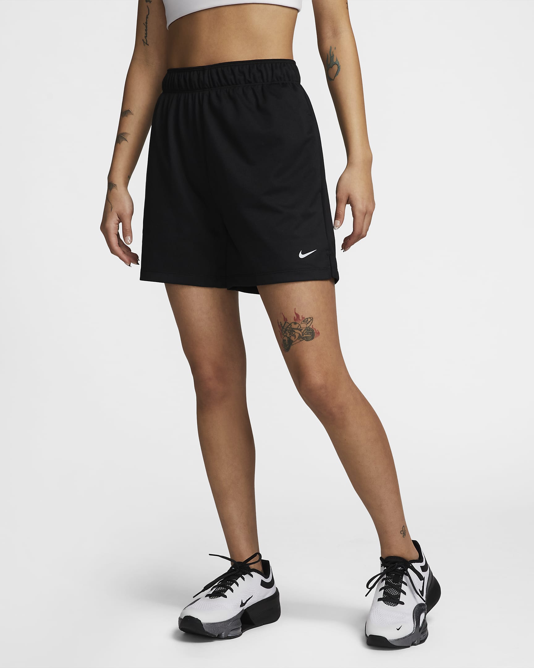 Nike Dri-FIT Attack Women's Mid-Rise 5" Unlined Shorts - Black/Black/White