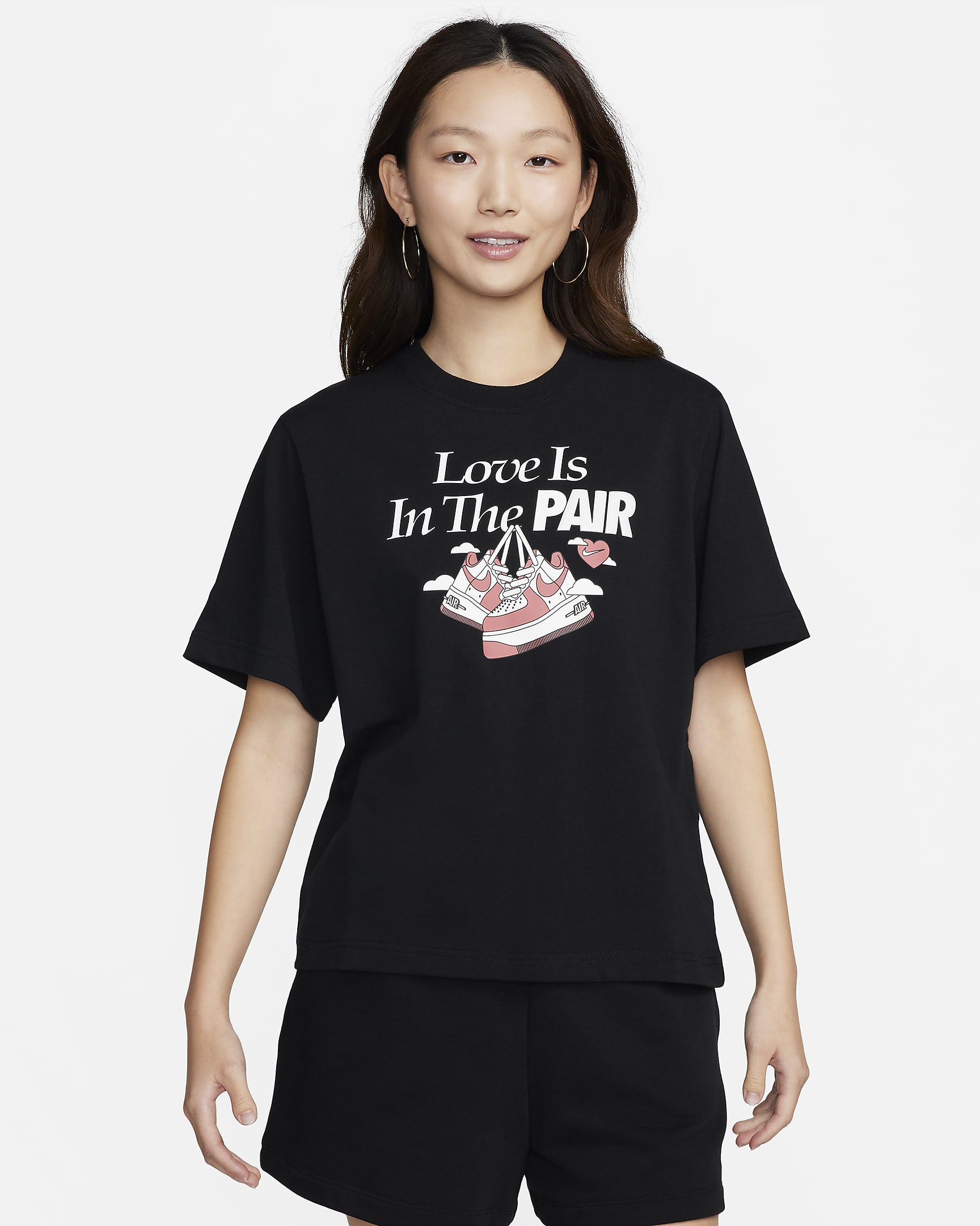 Nike Sportswear Women's Boxy T-Shirt - Black/White/Adobe