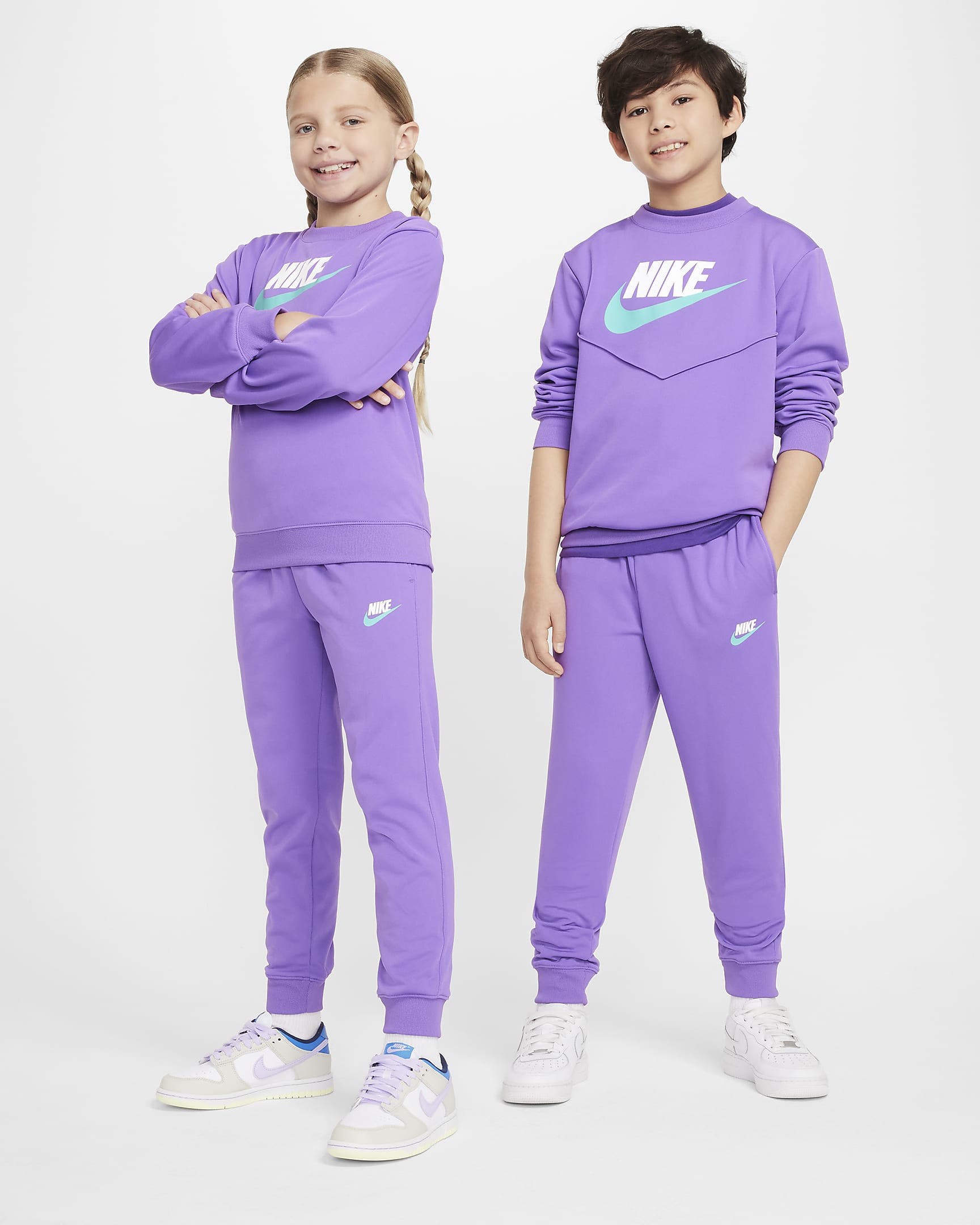 Nike Sportswear Big Kids' Tracksuit - Black Raspberry/White/White