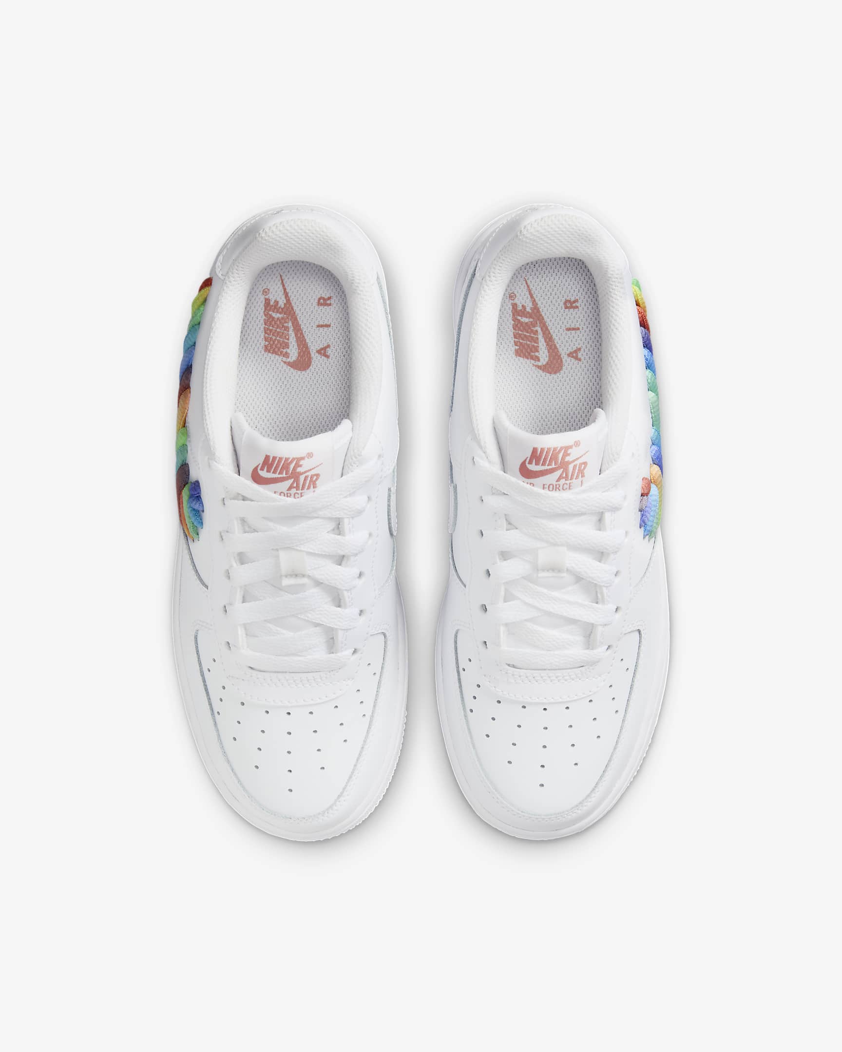 Nike Air Force 1 LV8 Older Kids' Shoes - White/Terra Blush/Vapour Green/Multi-Colour