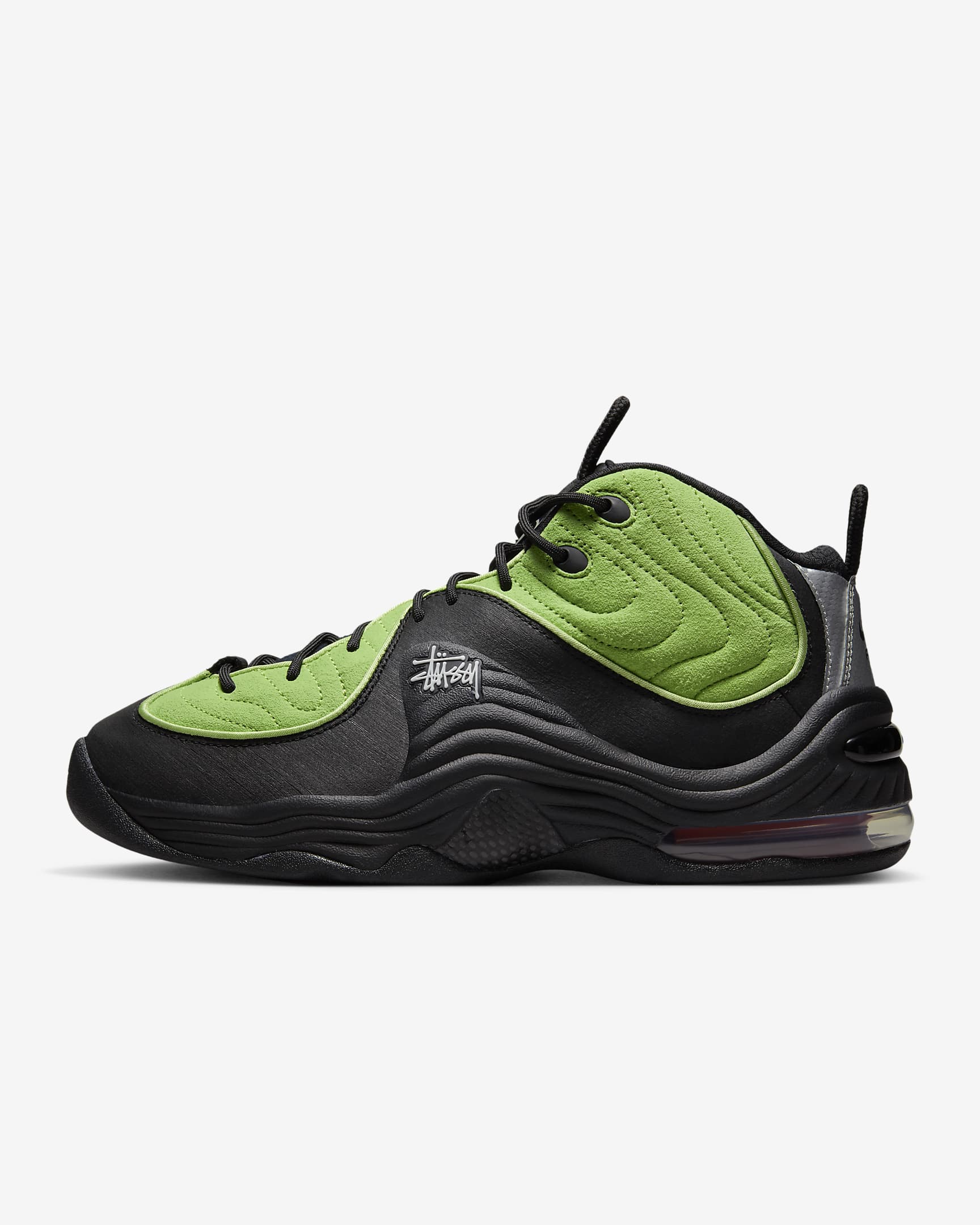 Nike Air Penny 2 x Stüssy Men's Shoes - Vivid Green/Black/Black