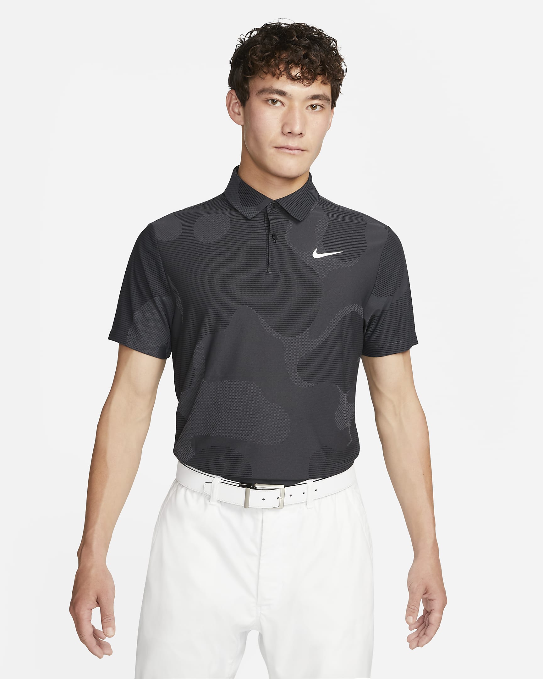 Nike Dri-FIT ADV Tour Men's Camo Golf Polo - Black/Anthracite/White