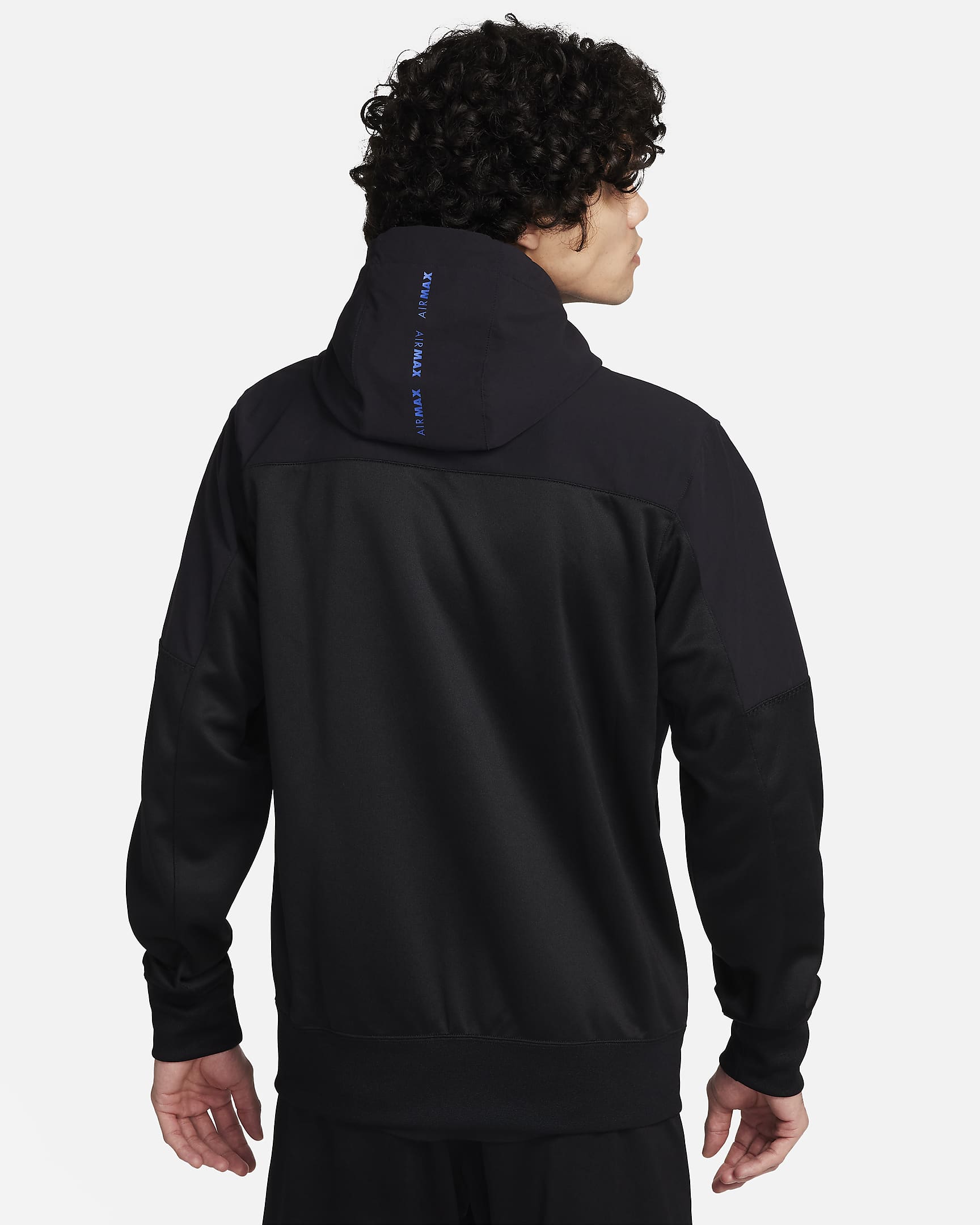 Nike Air Max Herren-Hoodie mit durchgehendem Reißverschluss - Schwarz/Schwarz/Schwarz/Game Royal