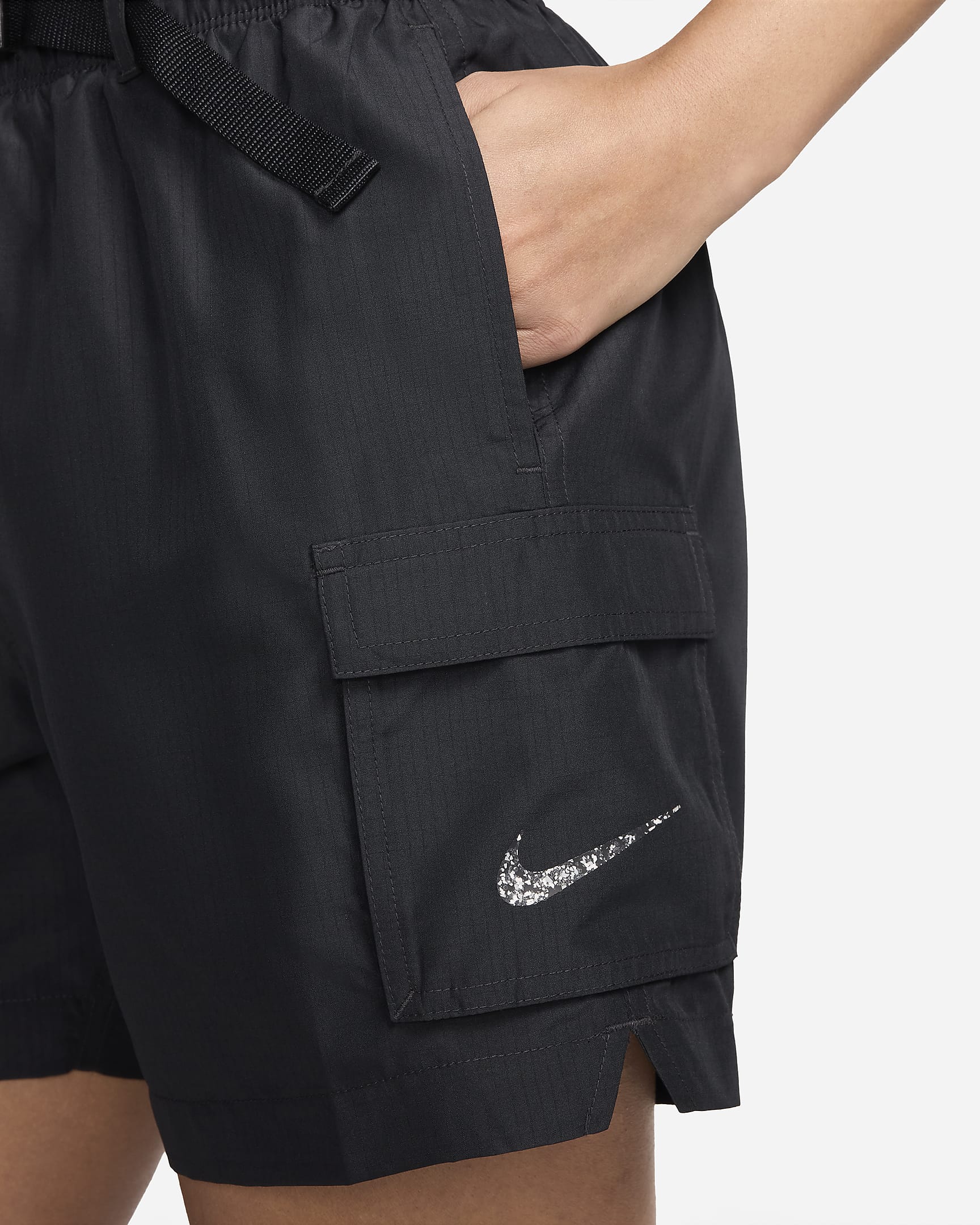 Shorts para salida de baño para mujer Nike Swim Voyage - Negro