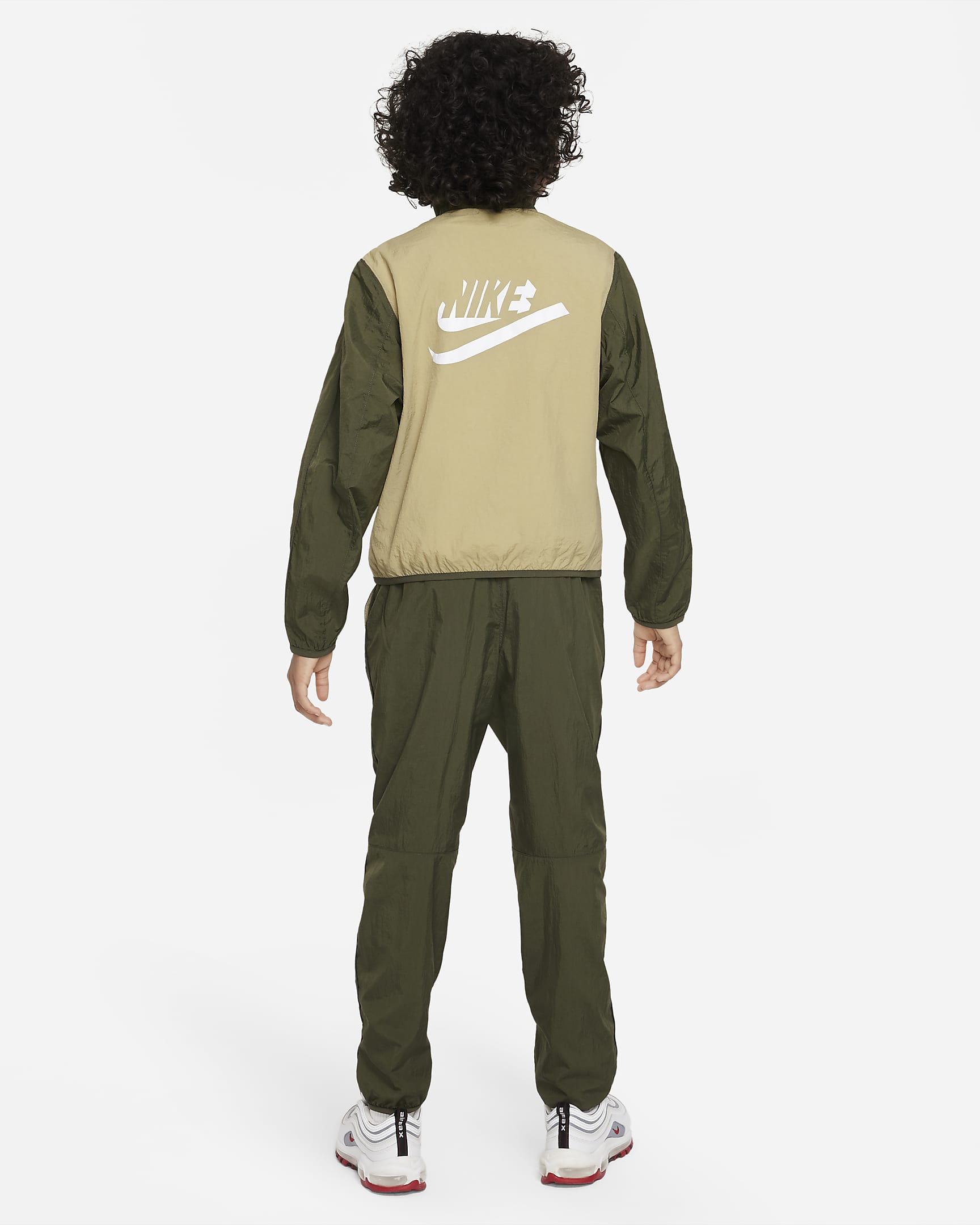 Φόρμα Nike Sportswear για μεγάλα παιδιά - Cargo Khaki/Neutral Olive/Λευκό