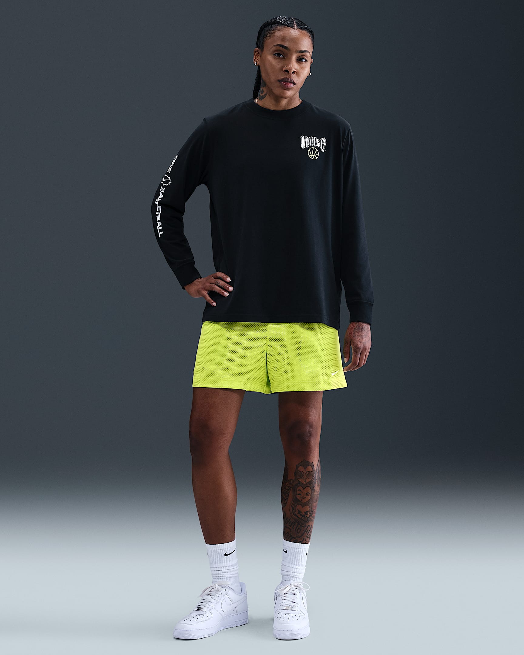 Nike Essential Women's Dri-FIT Mesh Basketball Shorts - Cyber/White