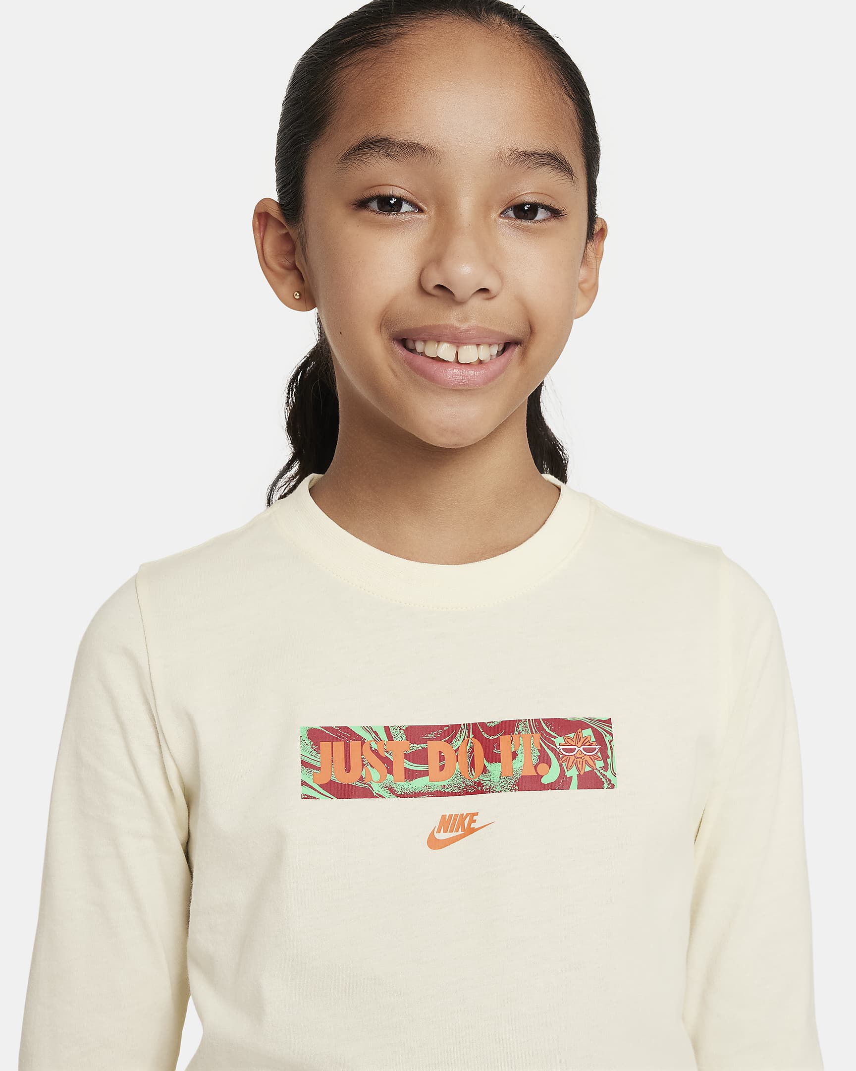 Nike Sportswear Big Kids' Long-Sleeve T-Shirt - Coconut Milk