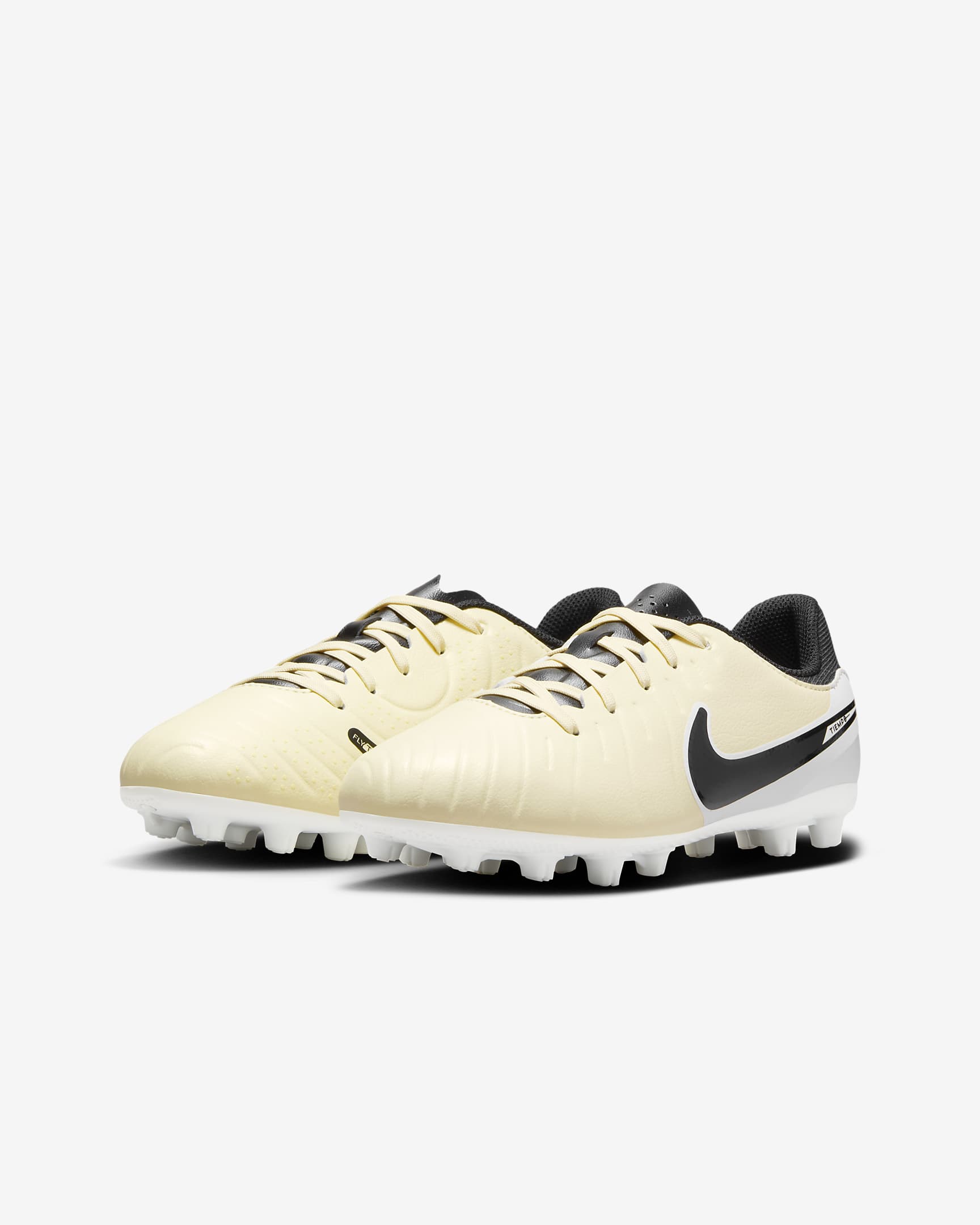 Nike Jr. Tiempo Legend 10 Academy Little/Big Kids' Hard-Ground Low-Top Soccer Cleats - Lemonade/Metallic Gold Coin/Black