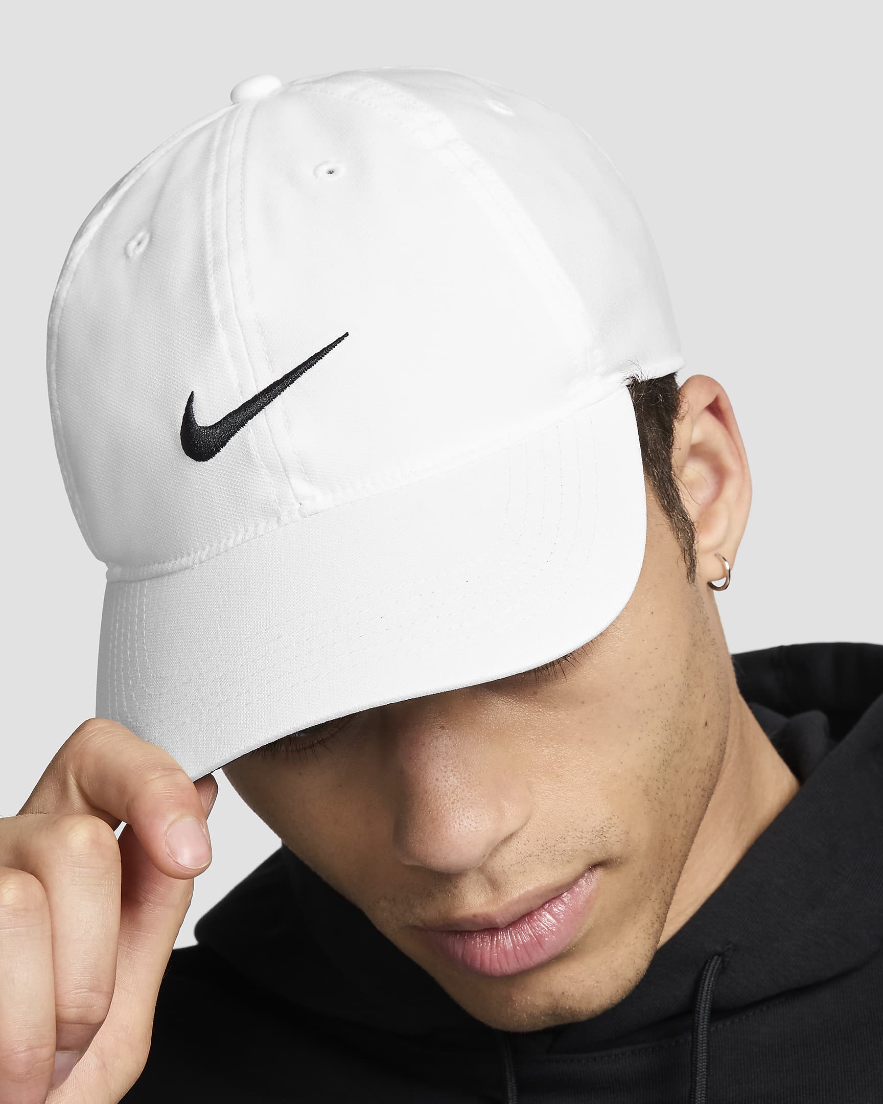 Nike Dri-FIT Club 軟帽 - 白色/黑色