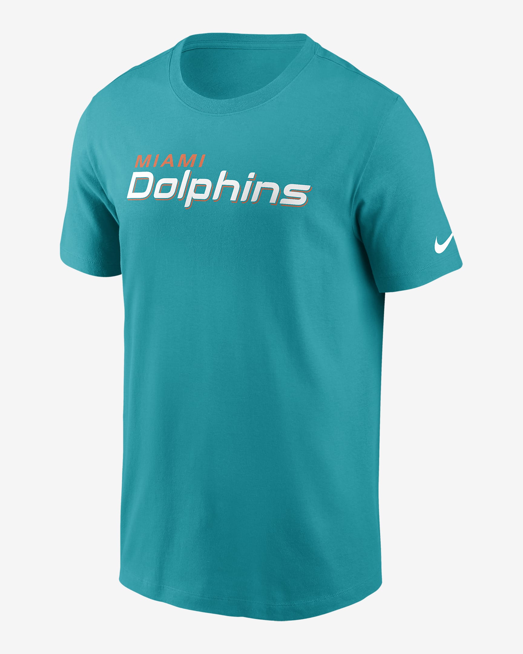 Miami Dolphins Primetime Wordmark Essential Men's Nike NFL T-Shirt - Teal