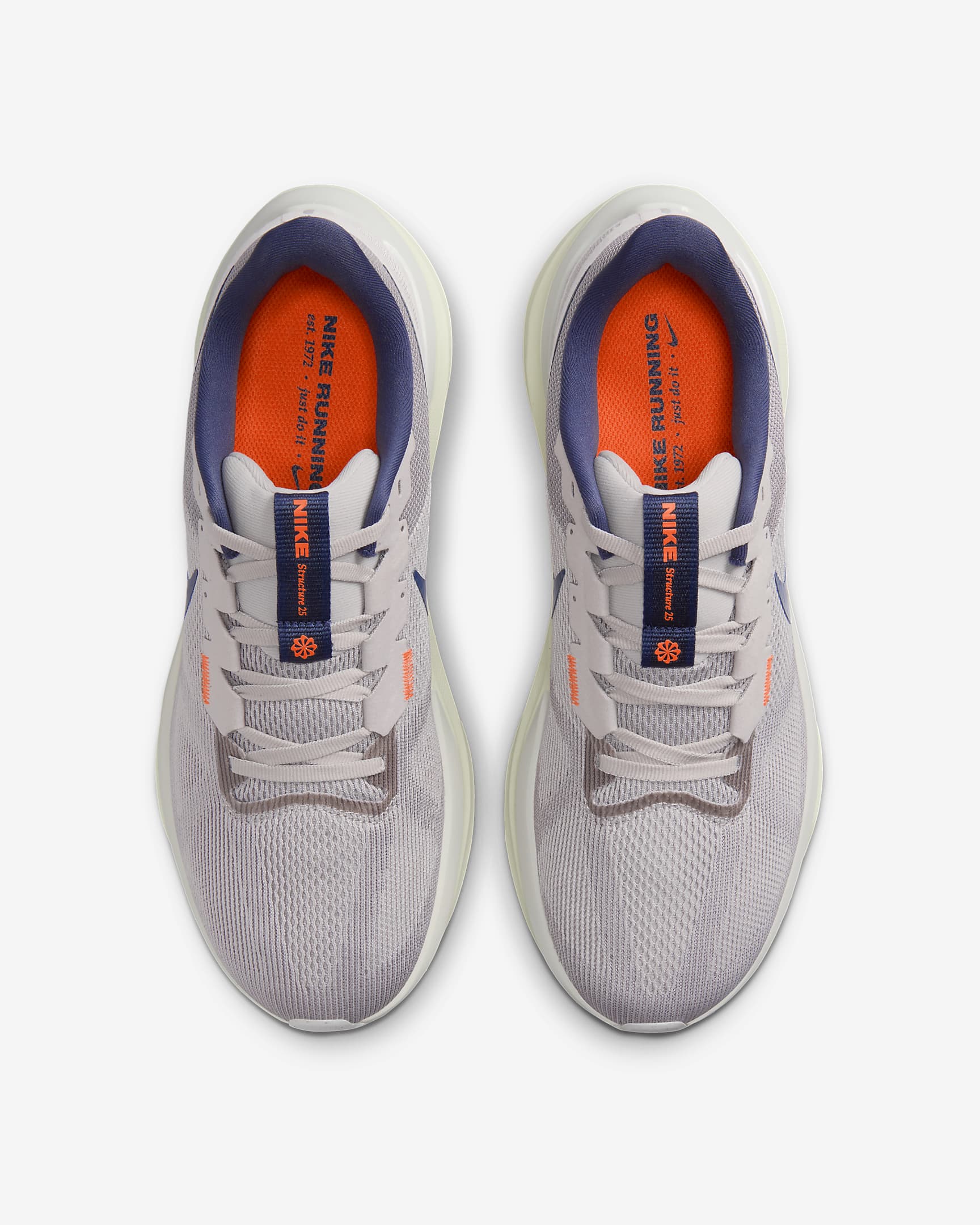 Tenis de correr en pavimento para hombre Nike Structure 25 - Mena de hierro claro/Naranja total/Gris atmósfera/Trueno azul