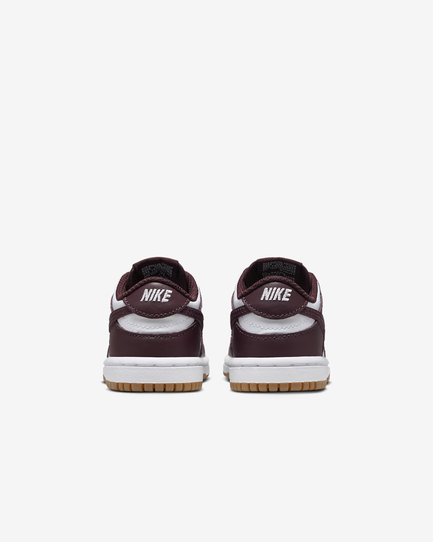 Nike Dunk Low Baby/Toddler Shoes - White/Gum Light Brown/Burgundy Crush