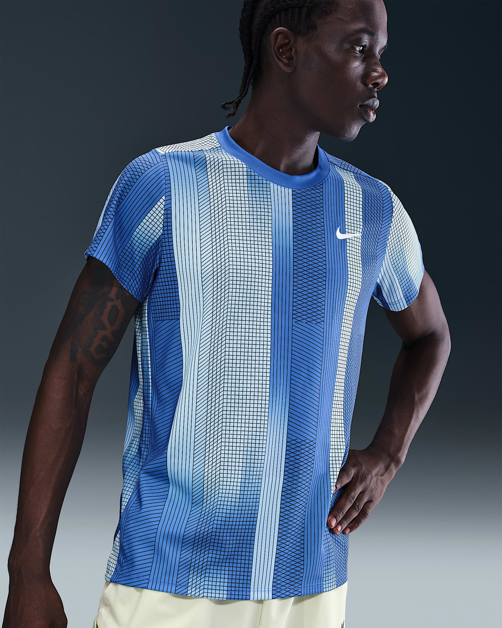 Playera de tenis Dri-FIT para hombre NikeCourt Victory - Azul cometa/Blanco