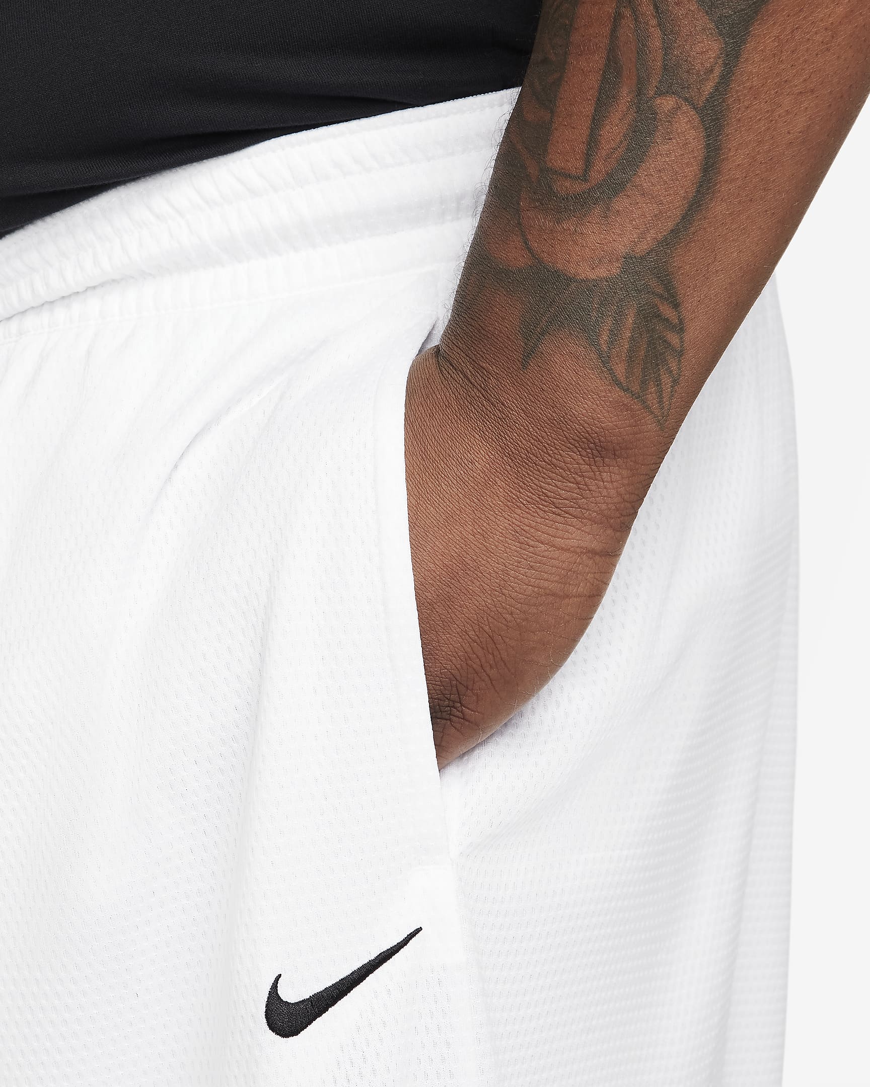 Short de basketball Dri-FIT 28 cm Nike Icon pour homme - Blanc/Blanc/Noir