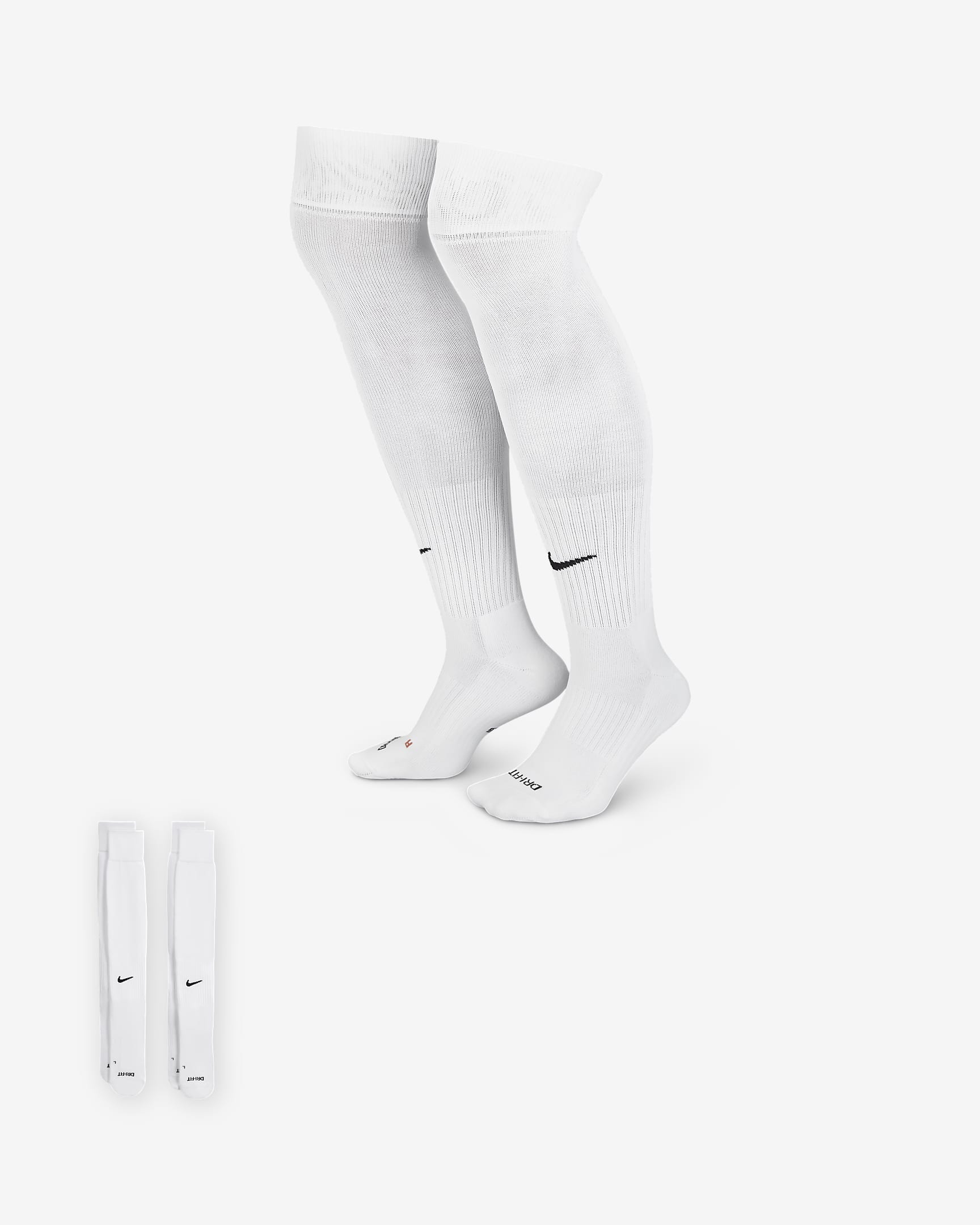 Calcetines de Béisbol/Softbol hasta la rodilla para niños (2 pares) Nike Swoosh Nike - Blanco/Negro