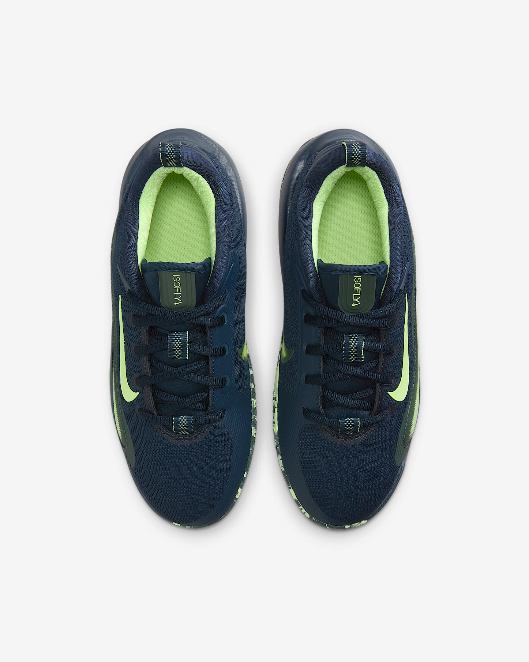 Nike IsoFly Big Kids' Basketball Shoes - Armory Navy/Vintage Green/Barely Volt