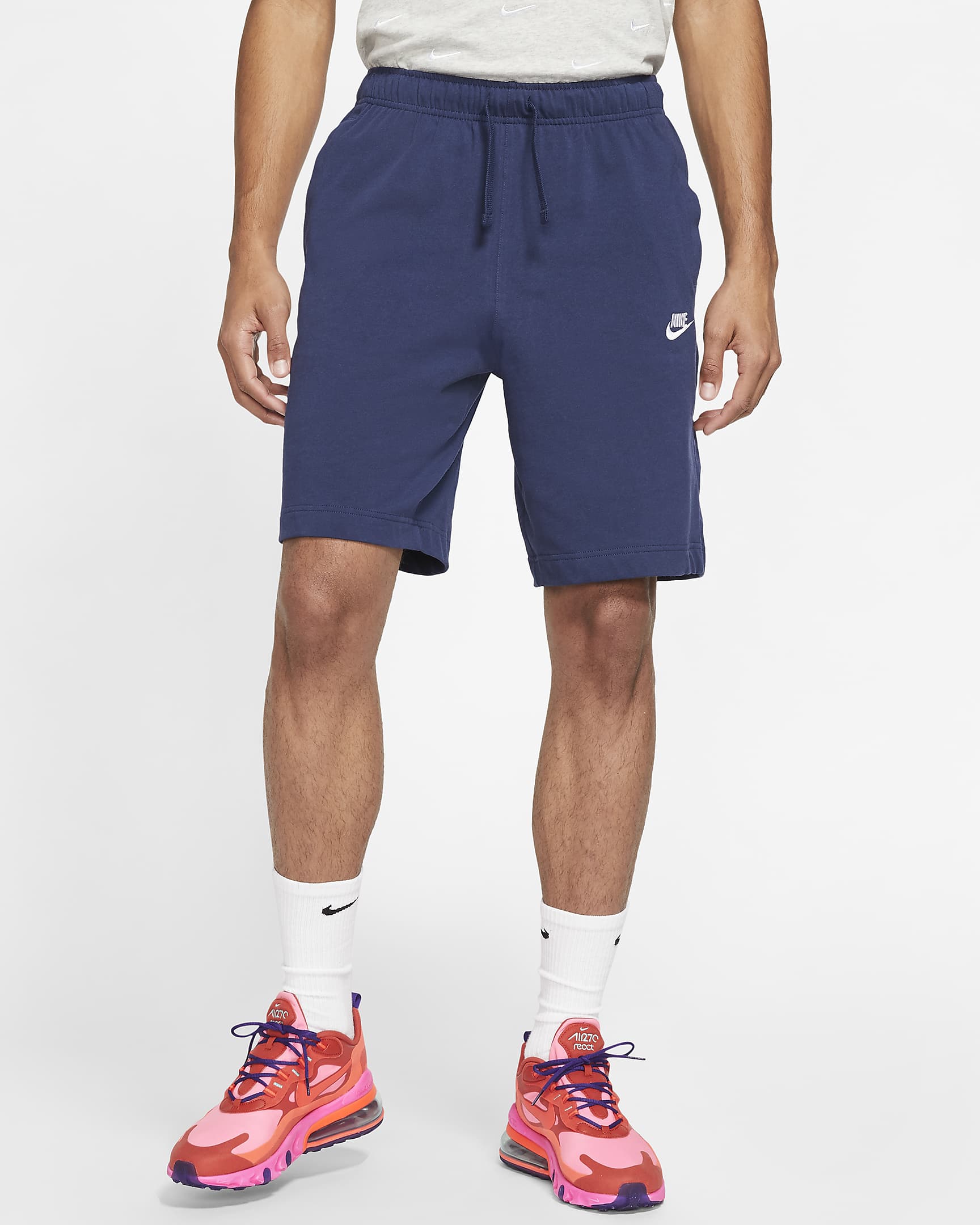 Short Nike Sportswear Club pour Homme - Midnight Navy/Blanc