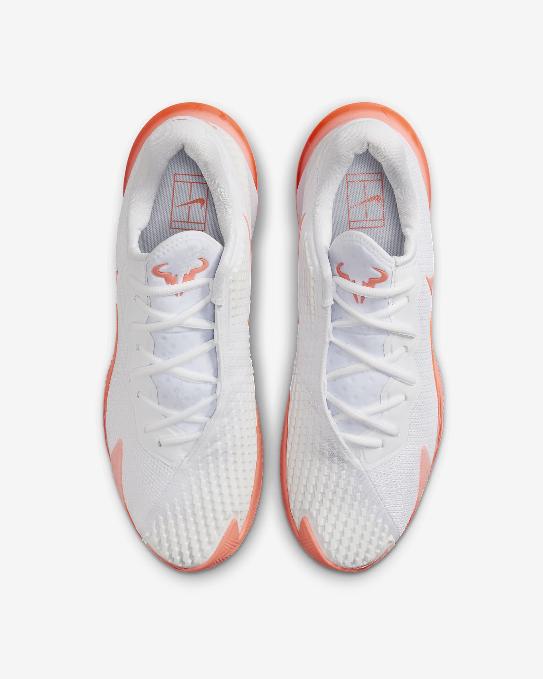 NikeCourt Air Zoom Vapor Cage 4 Rafa Men's Clay Tennis Shoes - White/White/Bright Mango