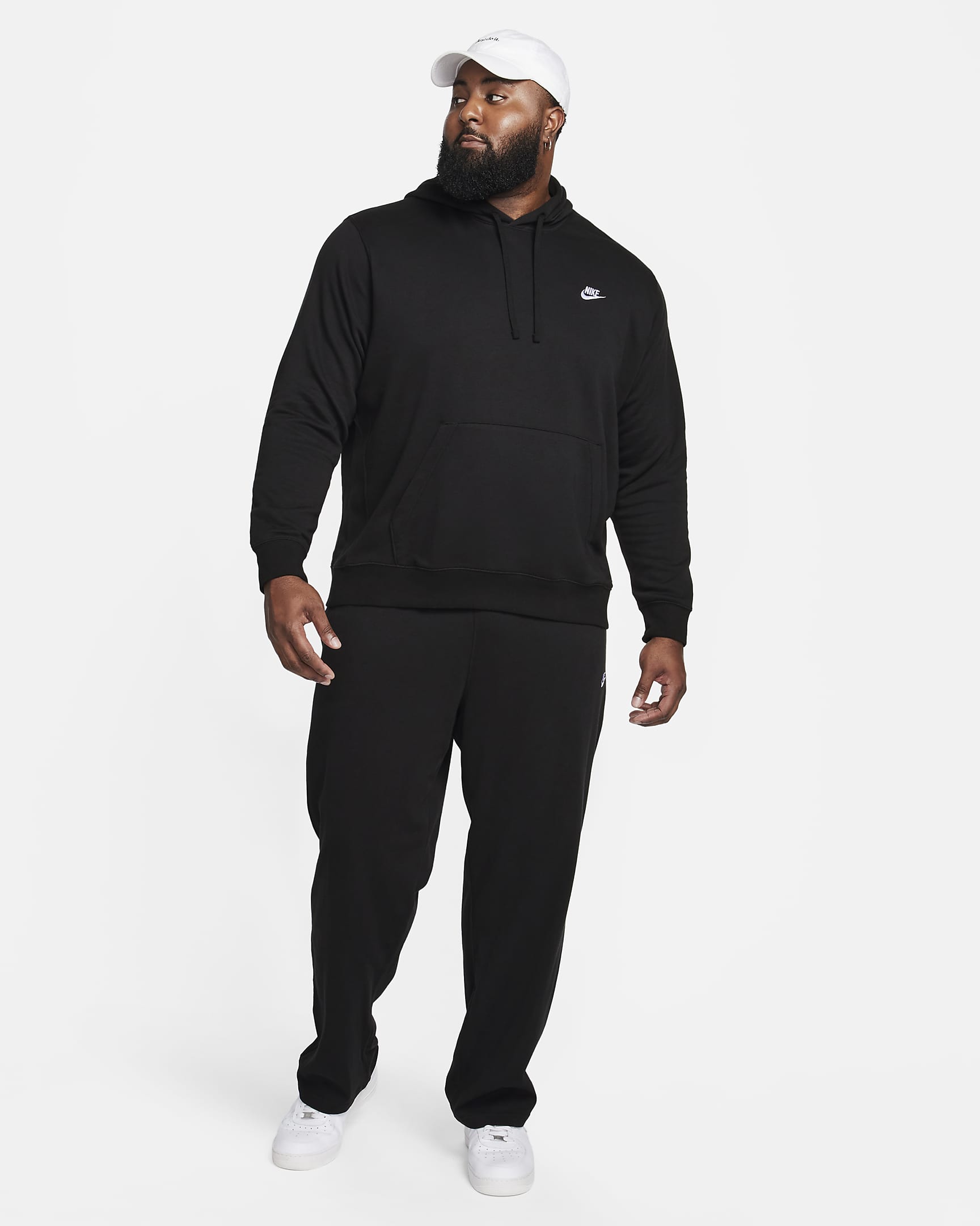 Nike Sportswear Club Men's Pullover Hoodie - Black/Black/White