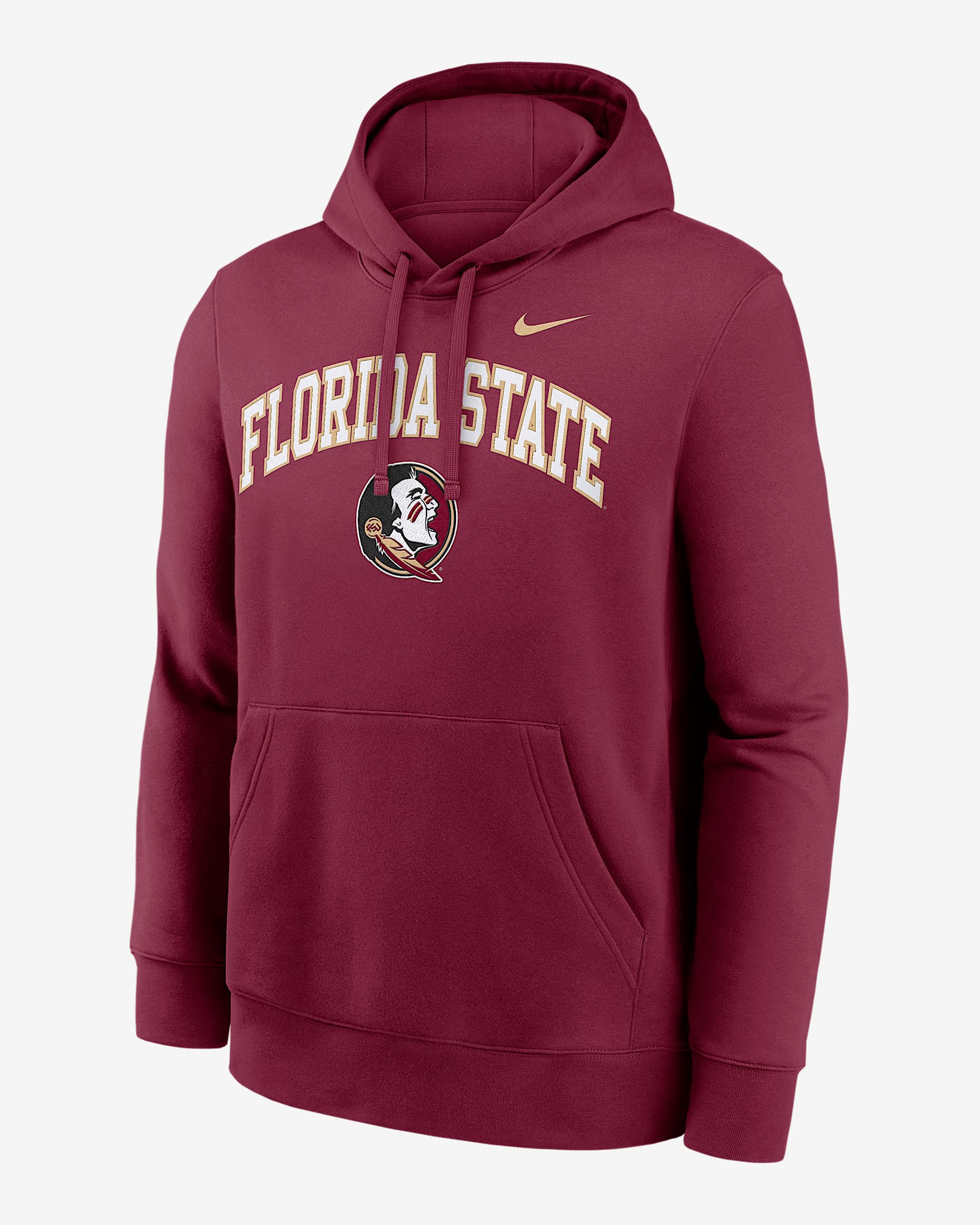 Florida State Arch Men's Nike College Pullover Hoodie - Garnet