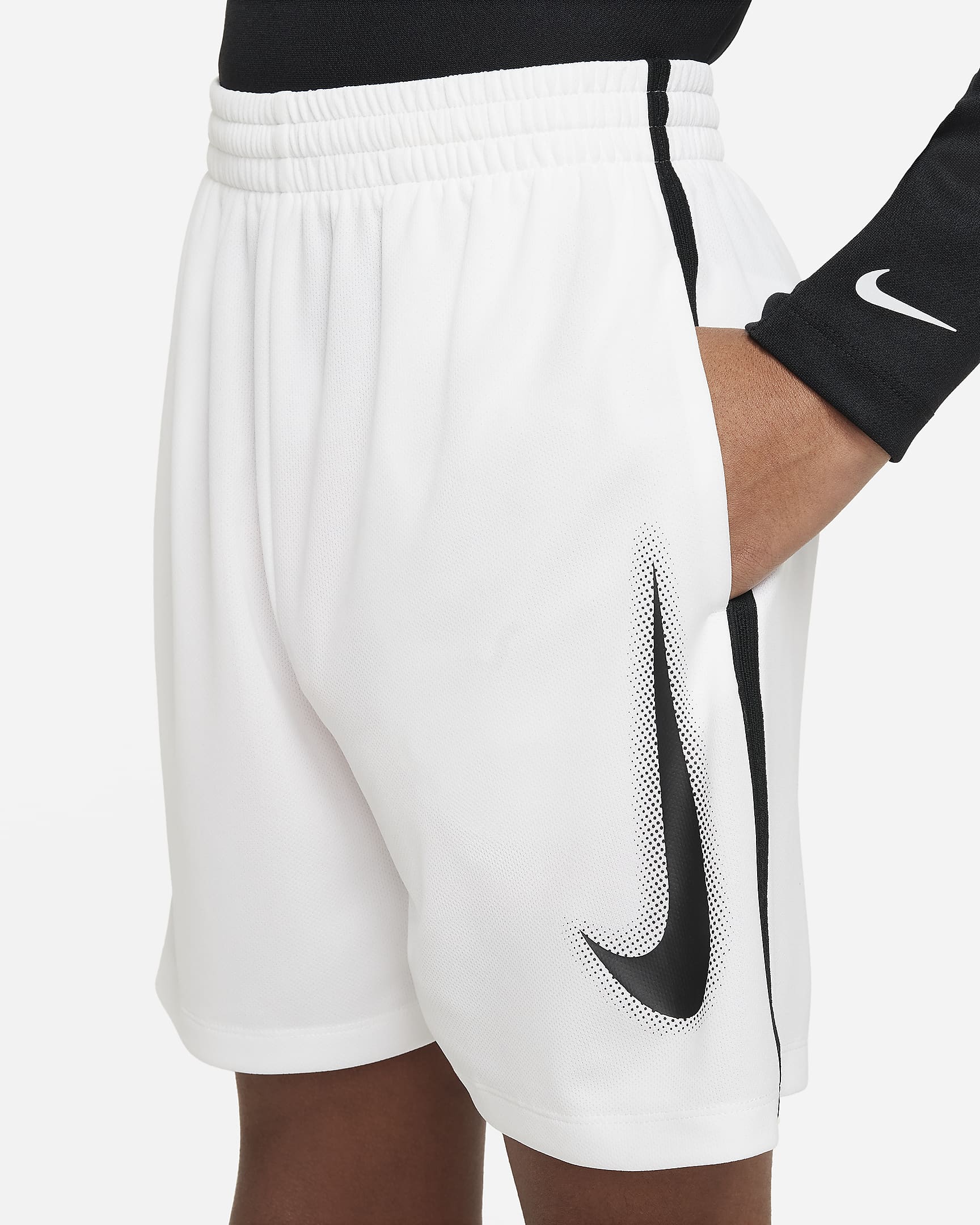 Nike Multi Big Kids' (Boys') Dri-FIT Graphic Training Shorts - White/Black/Black