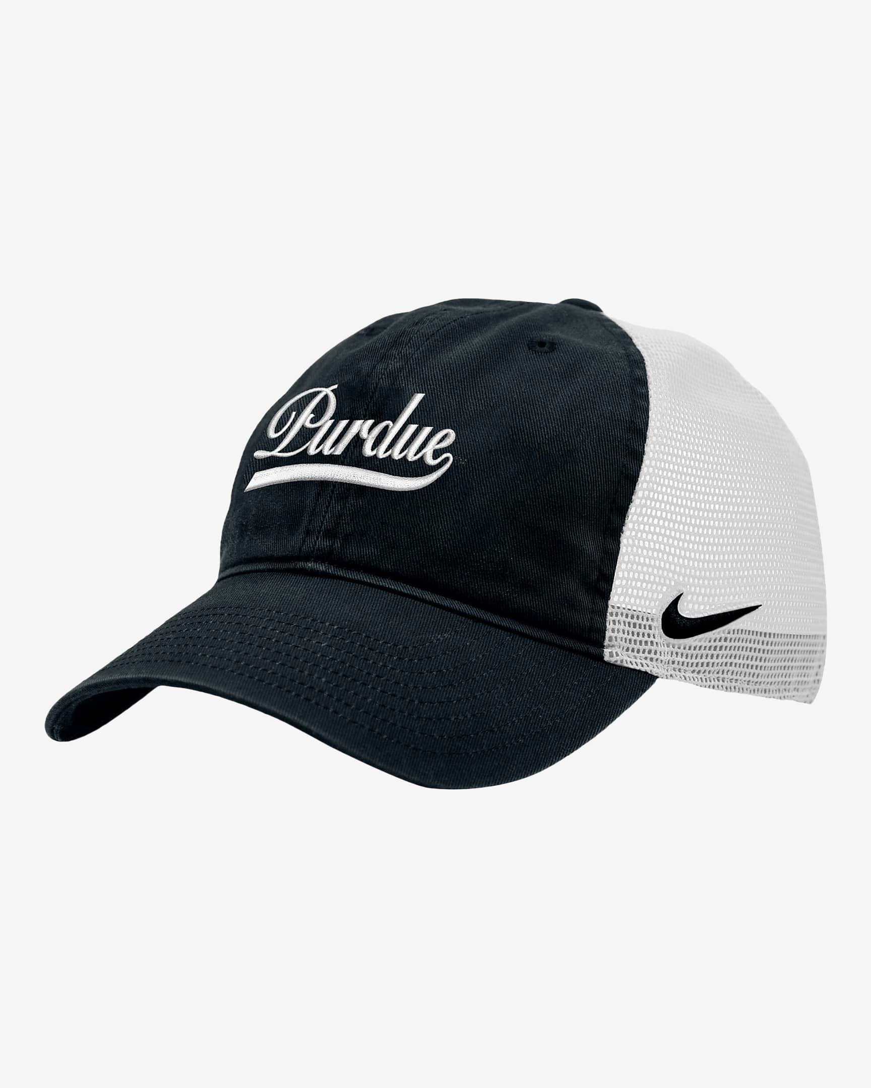 Purdue Heritage86 Nike College Trucker Hat - Black