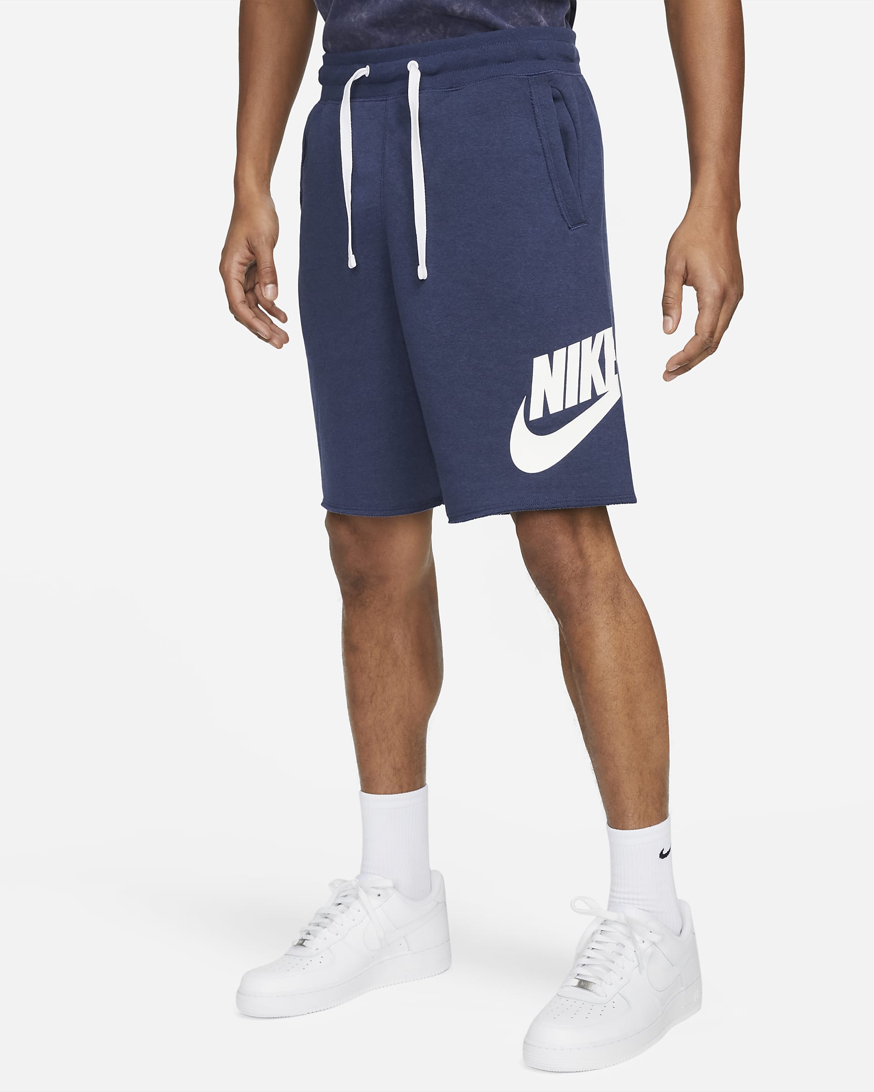 Short en molleton Nike Club Alumni pour homme - Midnight Navy/Blanc/Blanc