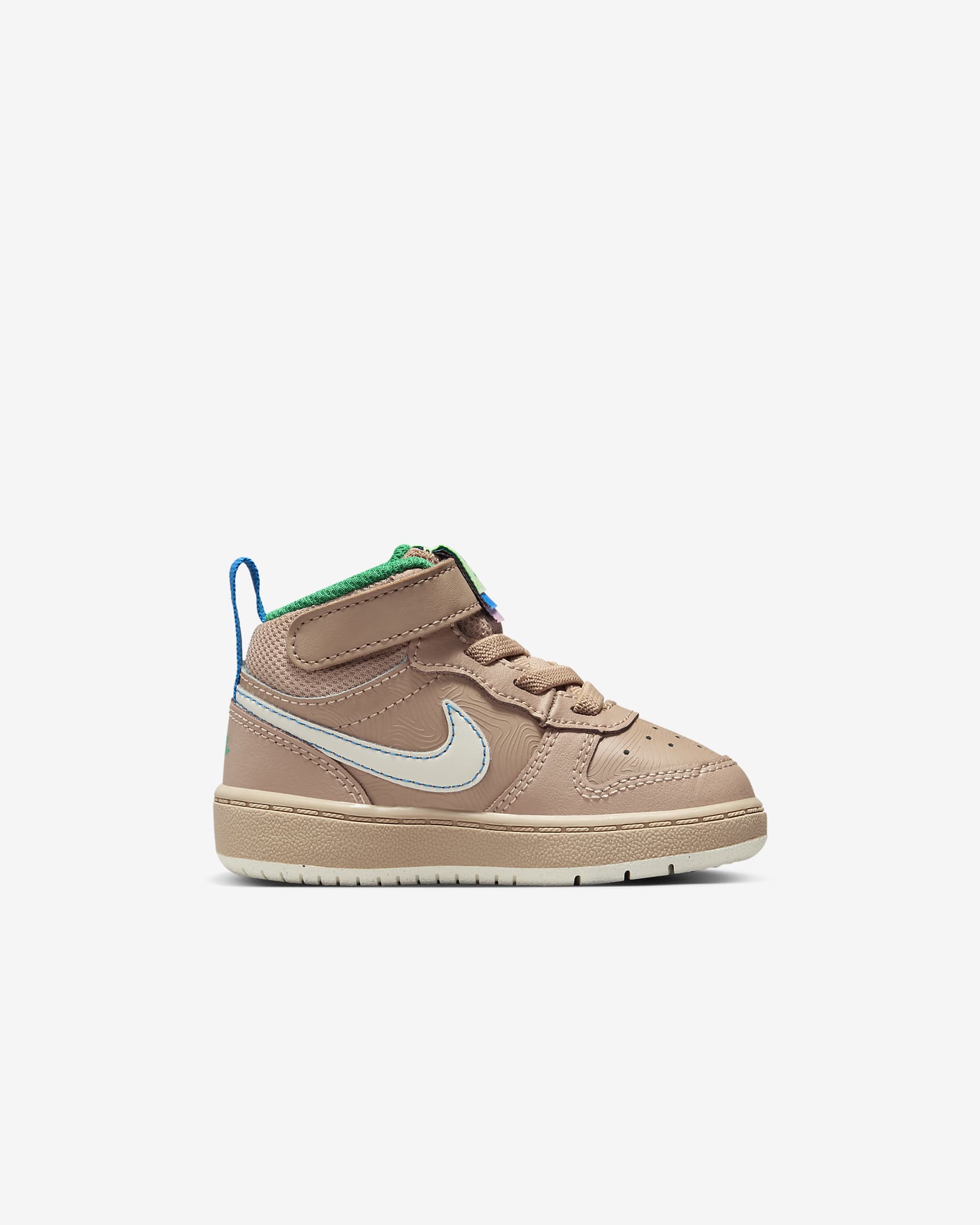 Nike Court Borough Mid 2 SE Baby/Toddler Shoes - Hemp/Barely Volt/Light Photo Blue/Coconut Milk