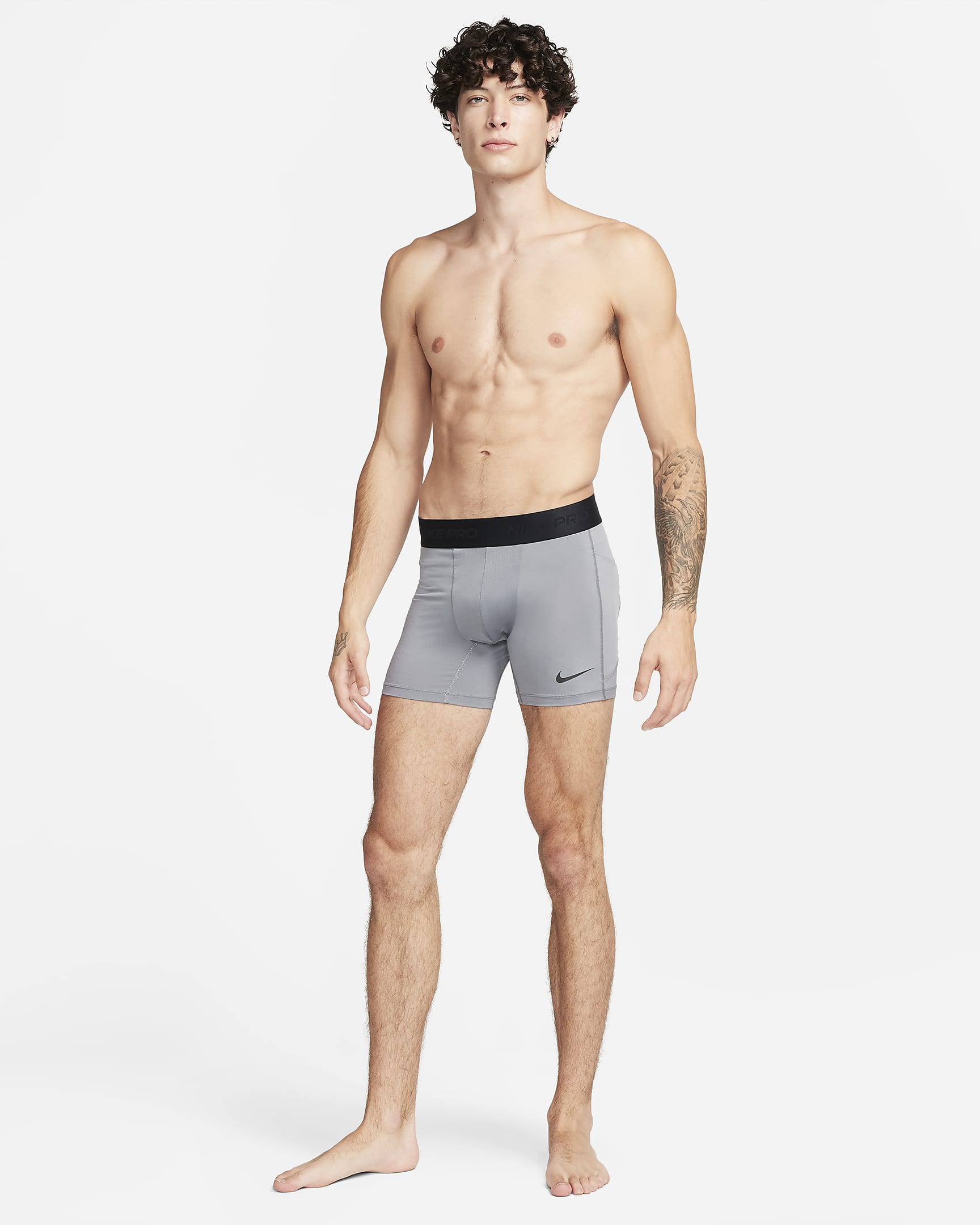 Nike Pro Men's Dri-FIT Brief Shorts - Smoke Grey/Black