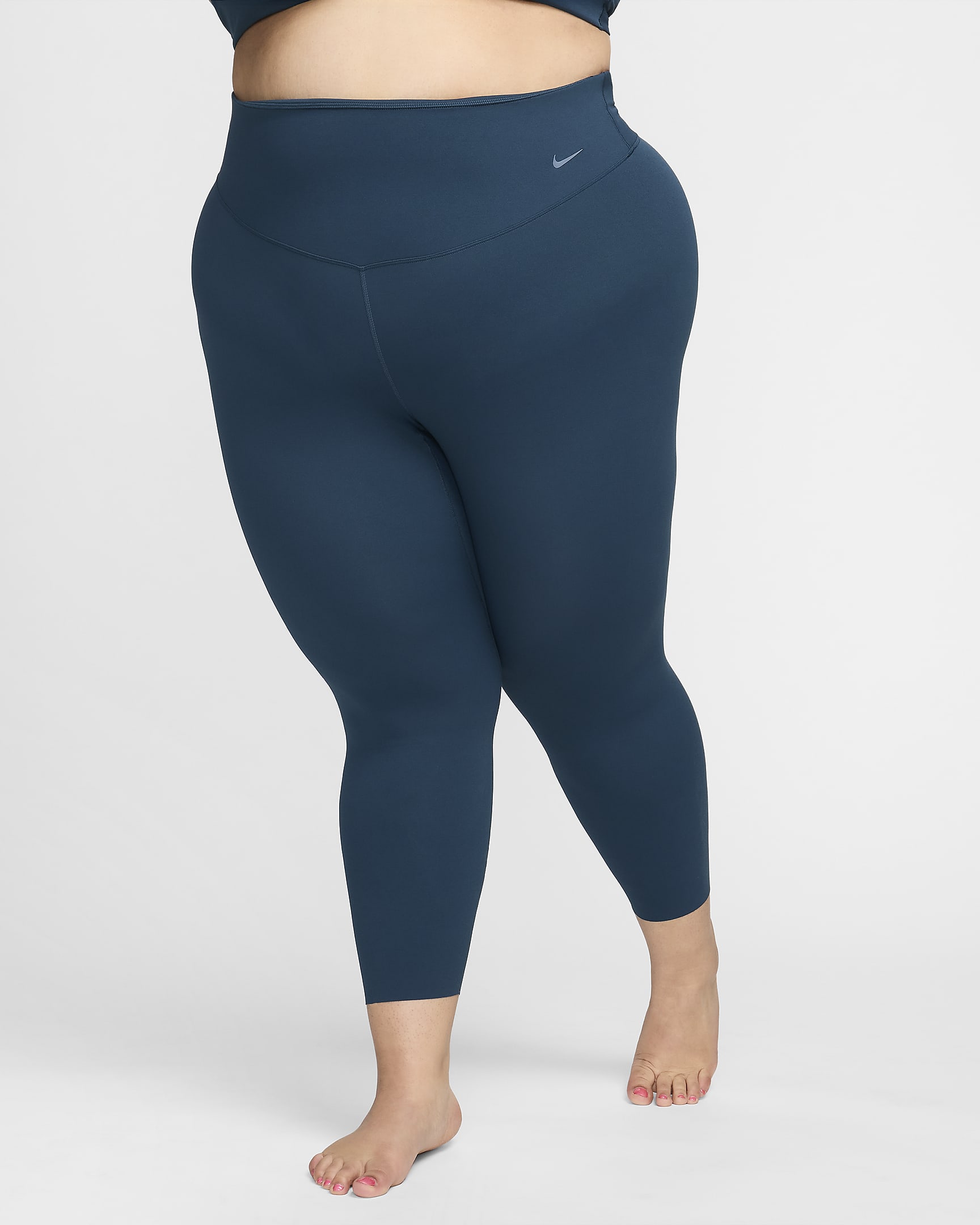 Nike Zenvy Women's Gentle-Support High-Waisted 7/8 Leggings (Plus Size) - Armoury Navy/Black