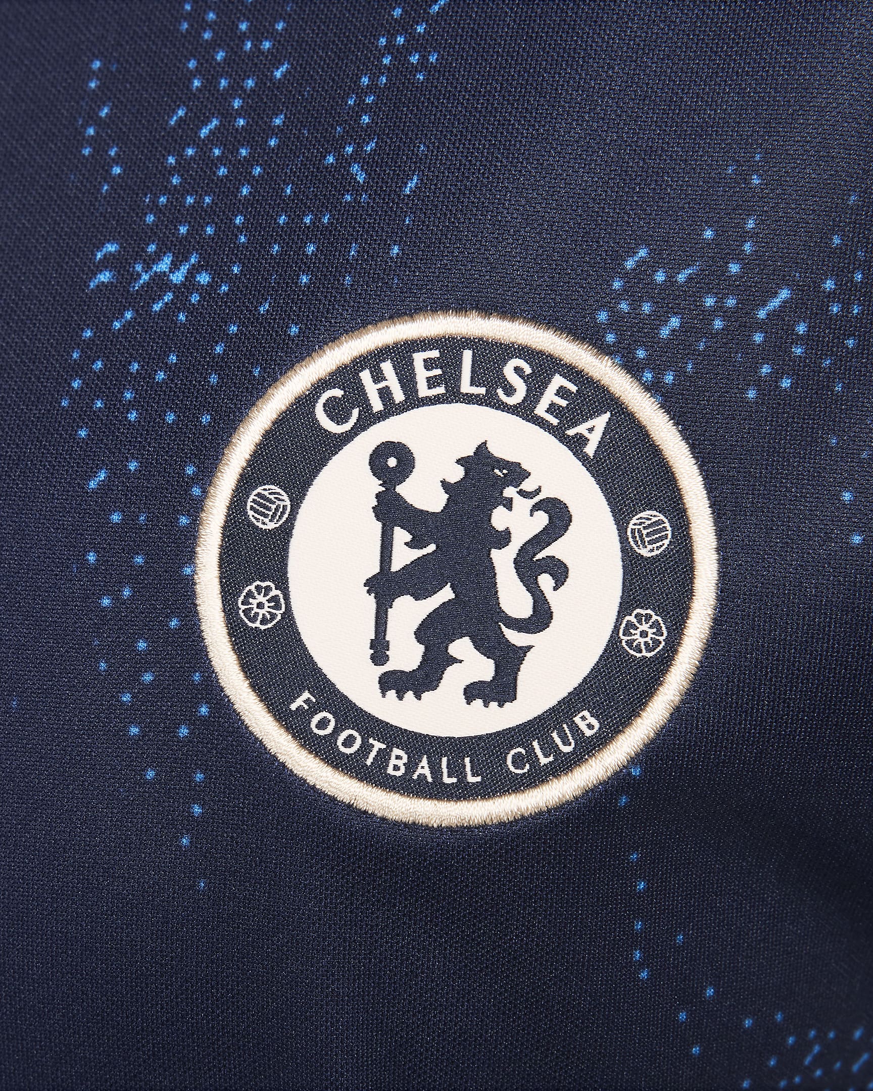 Chelsea FC Academy Pro Camiseta de fútbol de manga corta para antes del partido Nike Dri-FIT - Mujer - Obsidian/Guava Ice